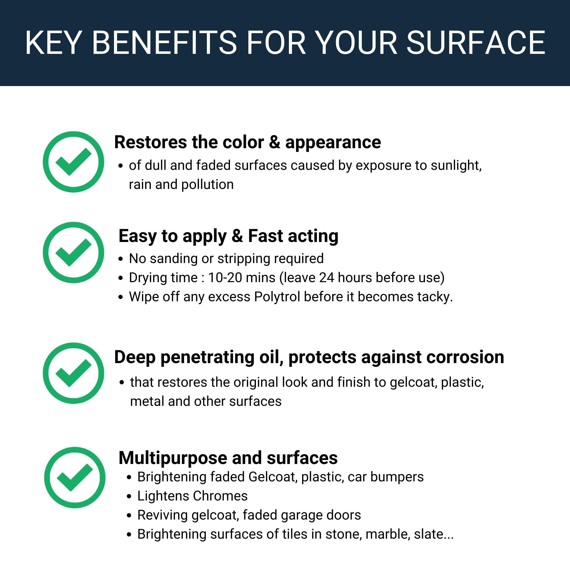 Owatrol Marine Polytrol, Gelcoat Restorer, Penetrating Oil For Multi Purposes, Car Bumpers, Plastics, Metals, Restore Faded Plas