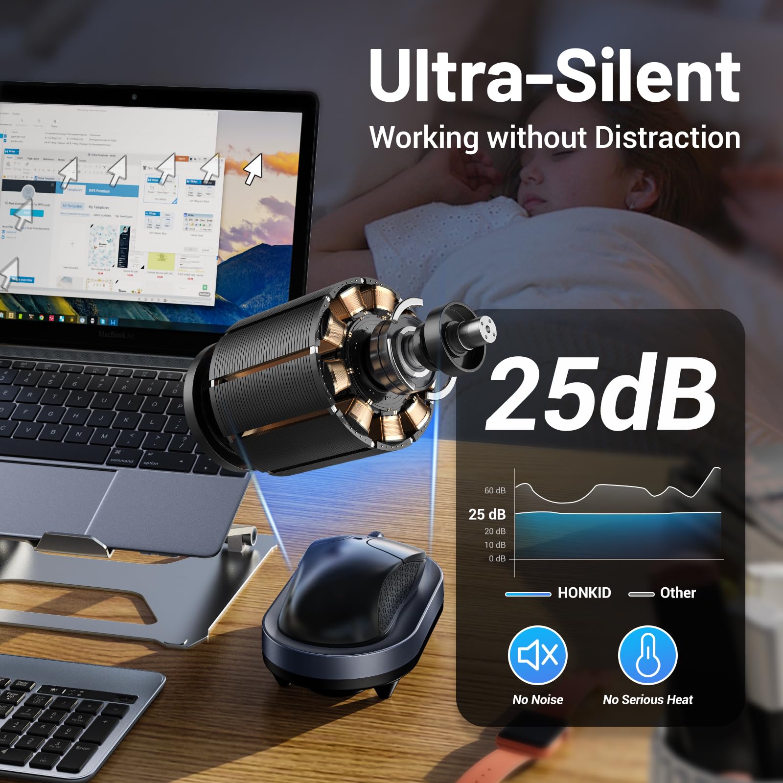 Honkid Undetectable Mouse Mover Jiggler With On/Off Switch Light Blue