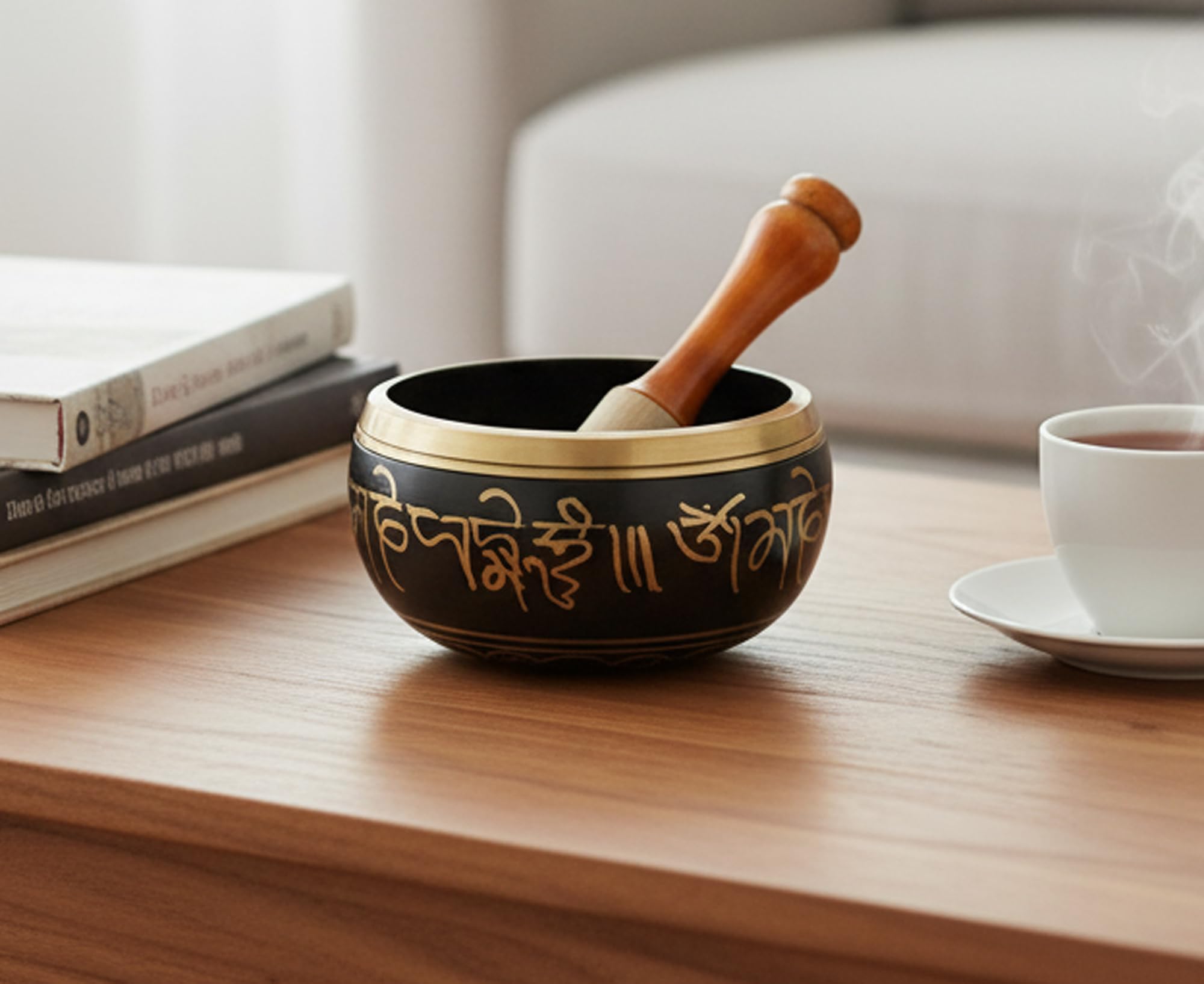 Esplanade  6 Inches  Singing Bowl Tibetan Buddhist Prayer Instrument With Striker Stick | Om Bell | Om Bowl | Meditation Bowl 