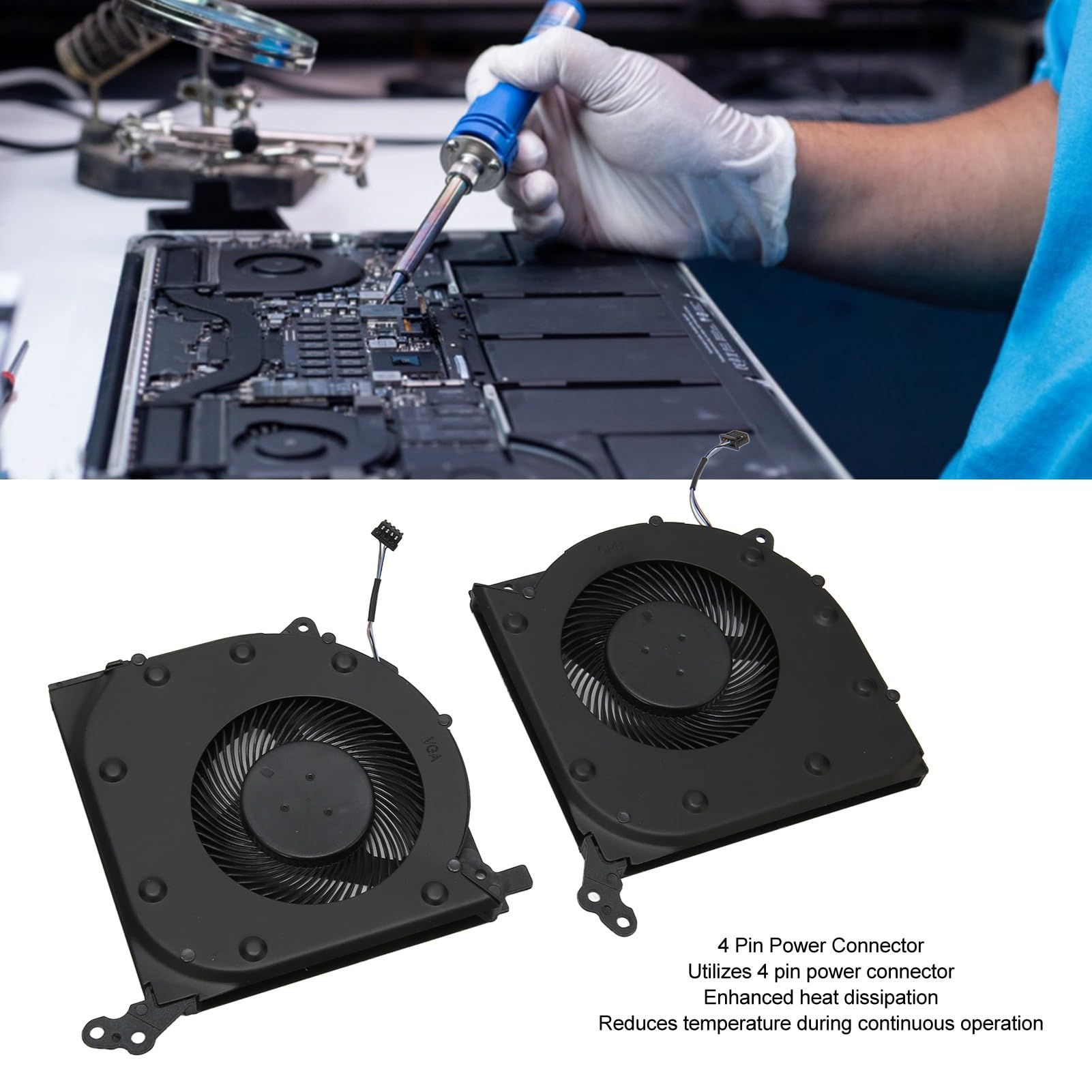 Replacement New Laptop Cpu And Gpu Cooling Fan For Legion 5 5I 15Imh05 15Imh05H 15Arh05 15Arh05H, 4 Pin Dc 5V Laptop Cooling Fan