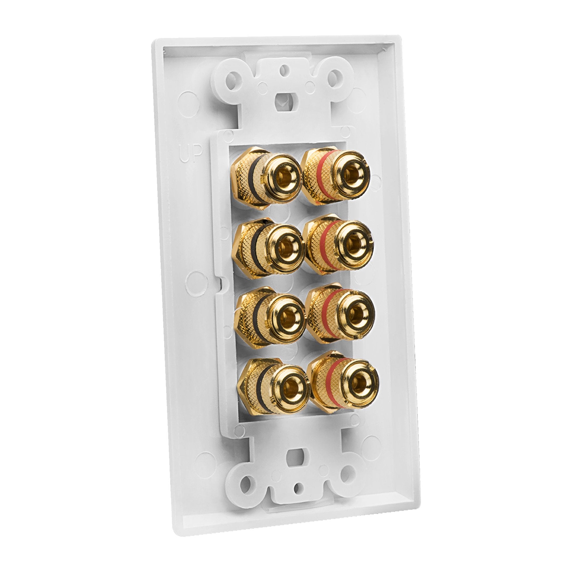 Osd Wp8 Banana Binding Post Gold Plated Terminal Decora Style For 4 Speakers (White)