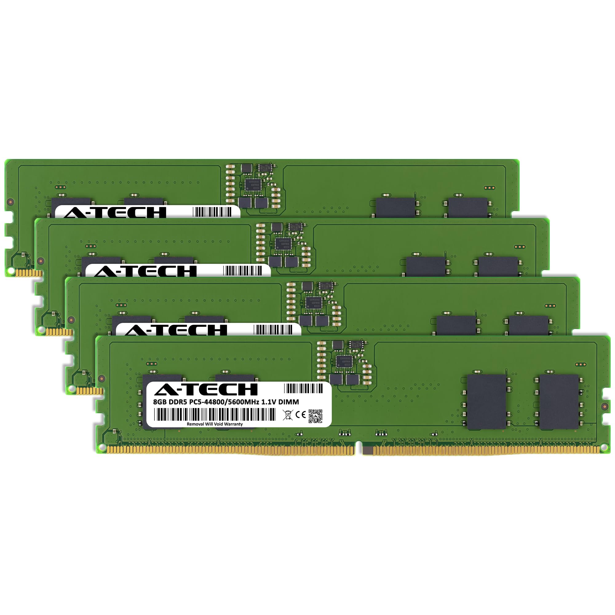 A Tech 32Gb Kit (4X8Gb) Ddr5 5600Mhz Pc5 44800 Cl46 Udimm 1.1V Non Ecc Unbuffered Dimm 288 Pin Desktop Ram Memory Upgrade Module