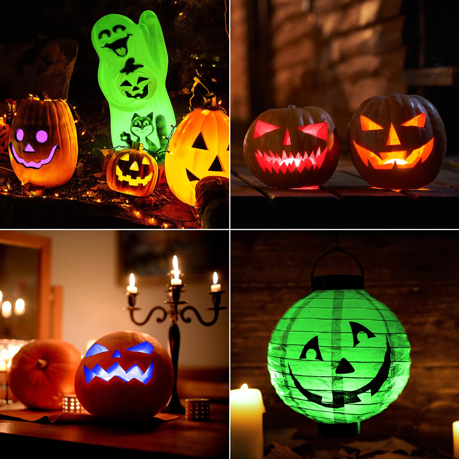 Solled 6 Pack Pumpkin Lights With Remote And Timer   Halloween Pumpkin Lights Color Changing Jack O Lantern Lights Battery Opera