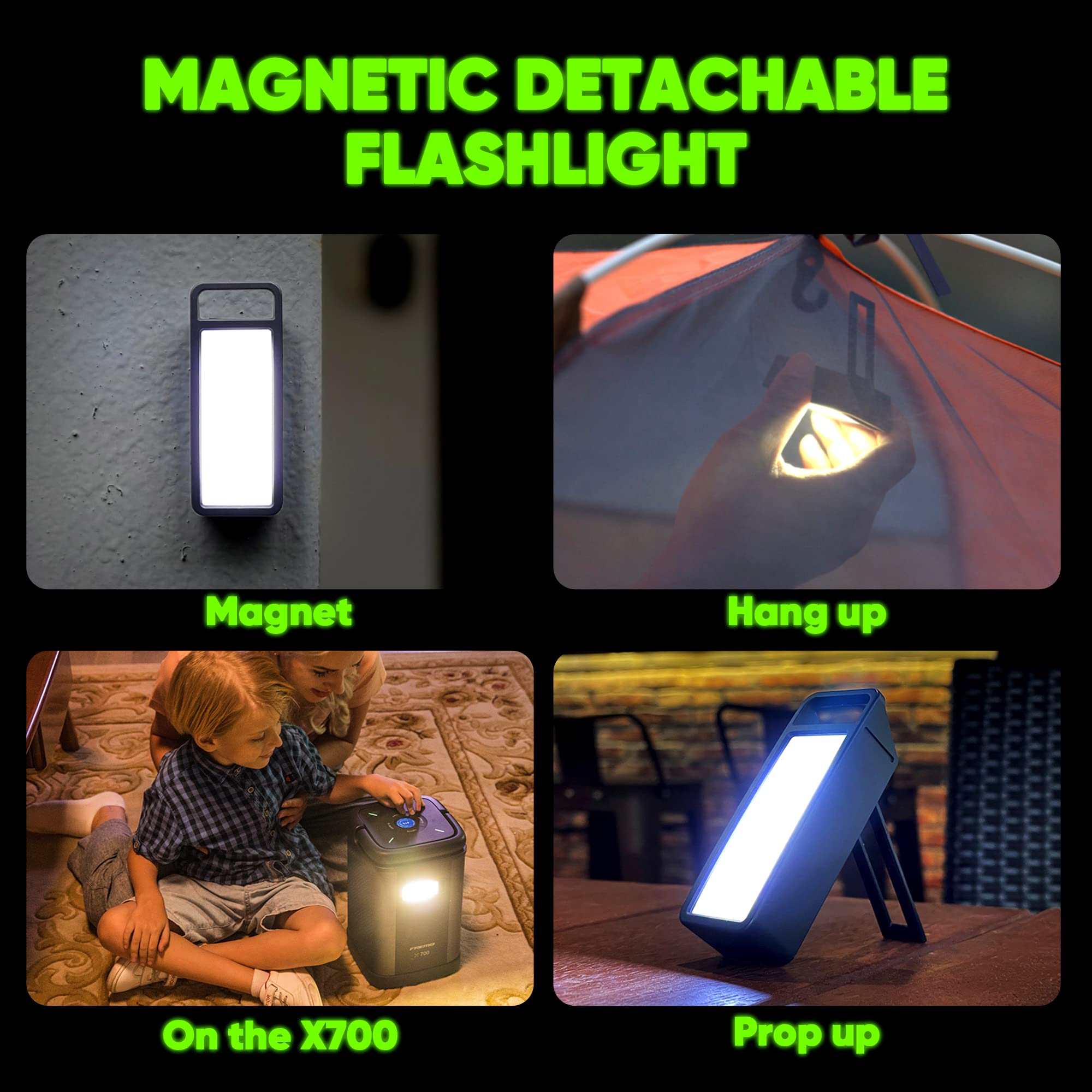 Fremo Portable Power Station X700,662Wh Lifepo4 Battery Solar Generator W/2 Upto 110V/1000W Ac Outlet,Dc 12V Car And Usb Ports(S