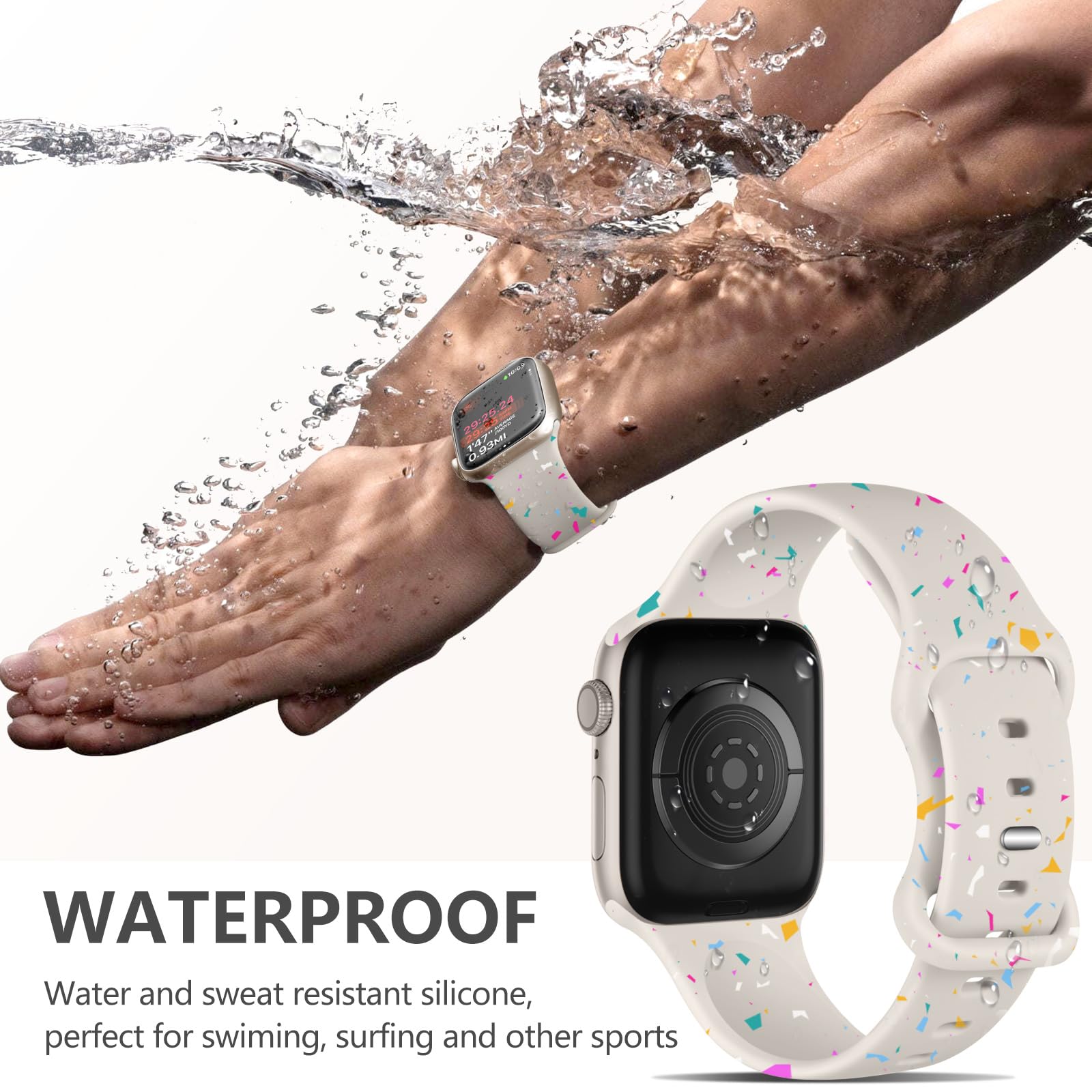 Daqin Compatible With Apple Watch Band 4Mm 45Mm 46Mm 49Mm 40Mm 38Mm 41Mm 42Mm 4Women Men, Soft Silicone Waterproof Strap For App