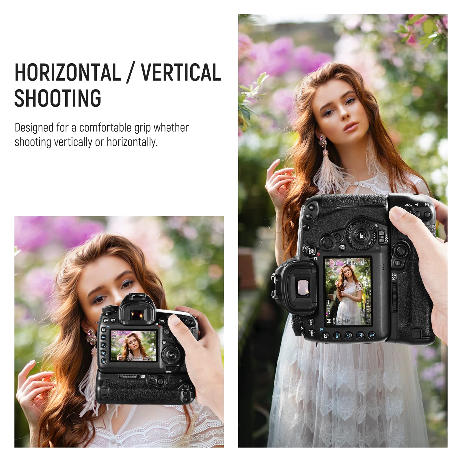 Neewer Bg E20 Battery Grip Replacement Compatible With Canon 5D Mark Iv Dslr Camera, Vertical Battery Holder Grip With Two Compa