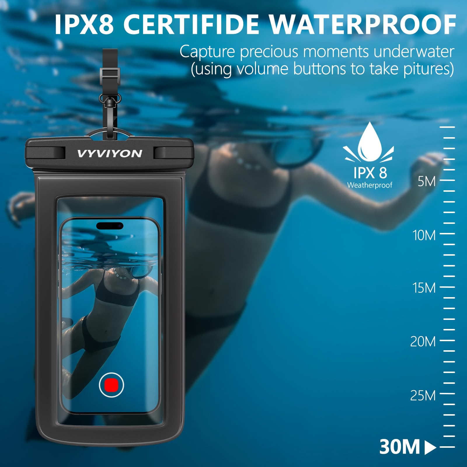 Vyviyon Waterproof Phone Pouch Case 2Pack, Ipx8 Cellphone Dry Bag For Iphone 16 15 14 13 12 11 Pro Max & Samsung S25 , Beach Cru