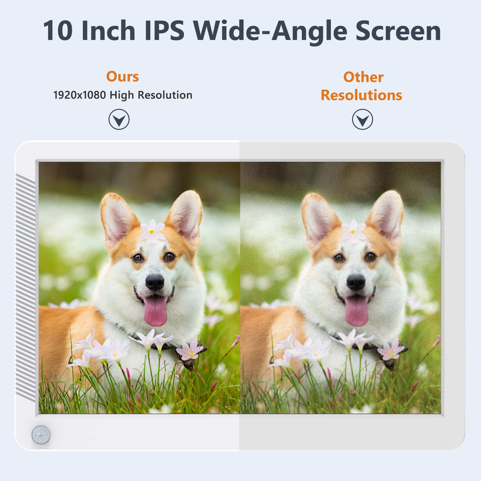 Atatat Digital Picture Frame With Motion Sensor 10.1 Inch White