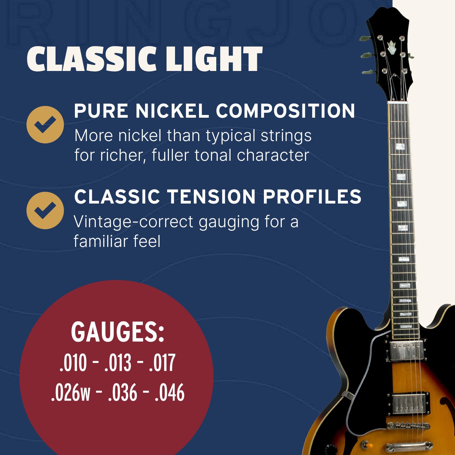 Stringjoy Br1046 Broadways Electric Pure Nickel Guitar Strings, 10 46 Classic Light Gauge, Durable, Guitar Strings For Enhanced