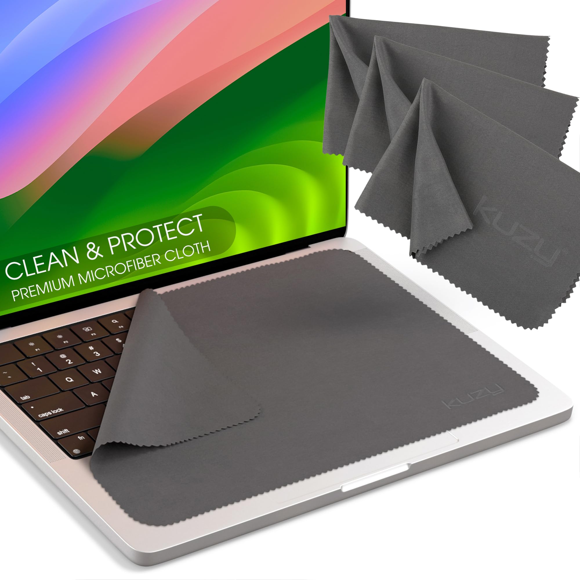 Kuzy Premium Microfiber Cleaning Cloth For Electronics, 3 Pack   Lint Free Glasses Cleaning Cloth   Eyeglass Cleaning Wipes   Ca