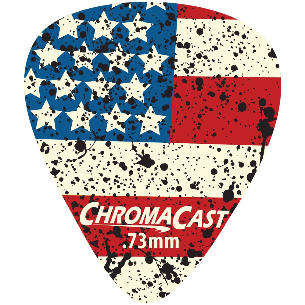 Chromacast CcDpUsa7310Pk Usa Flag Delrin Guitar Picks .73Mm, Medium Dura, 10Pack