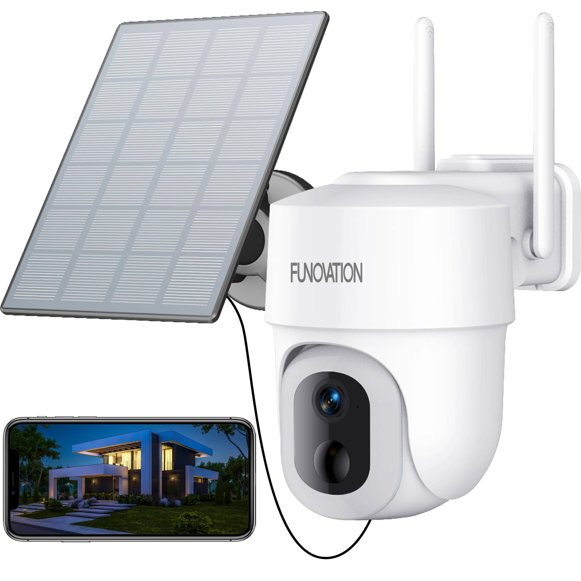 Ulofy 2K/3Mp Solar Security Camera Wireless Outdoor, 15000Mah Battery Powered 360 Ptz 2.4G Wifi Only Camera For Home Security, 1