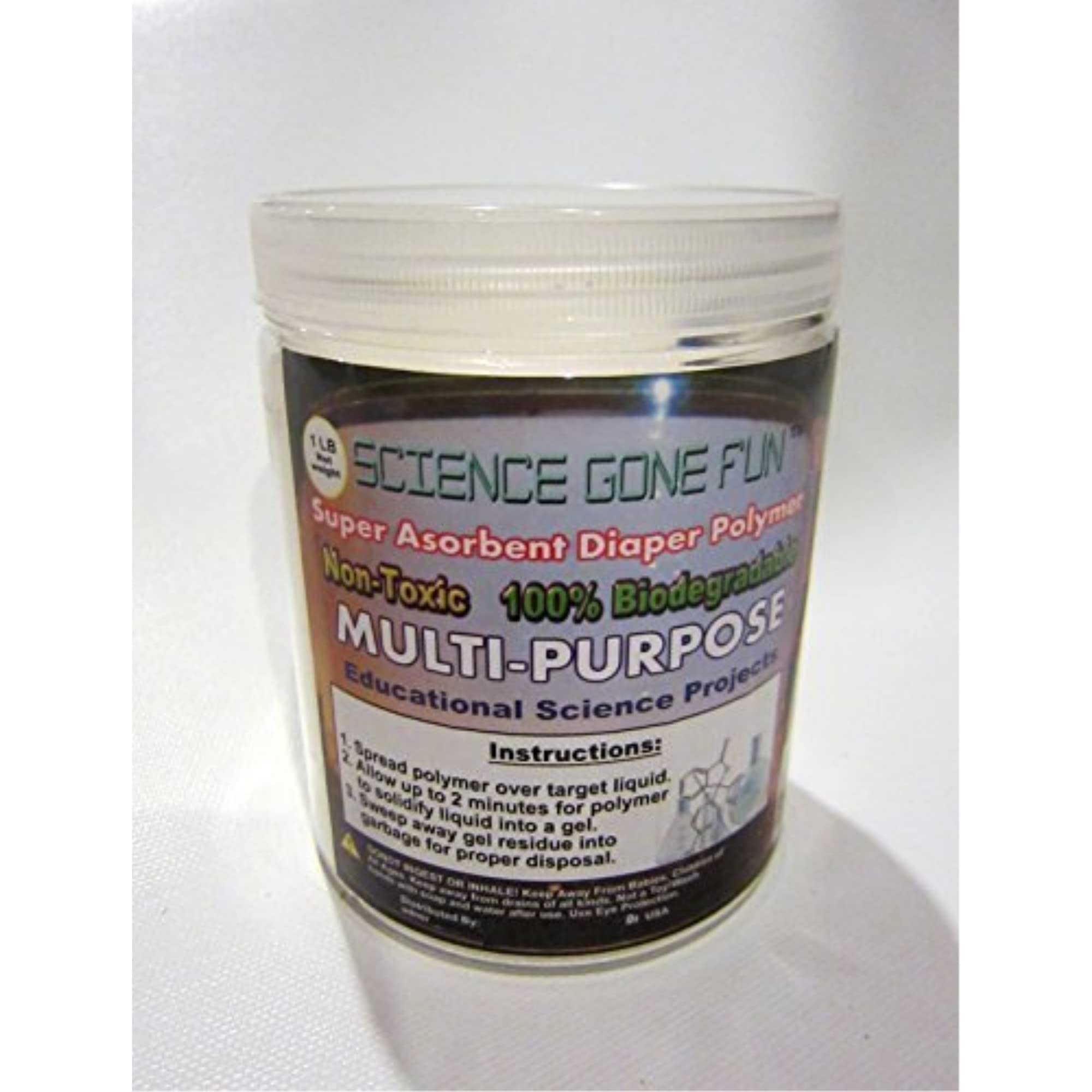 Science Educational Products   Superabsorbent Diaper Polymer 1 Lb Sodium Polyacrylate   Superabsorbent Polymer, Also Great For M