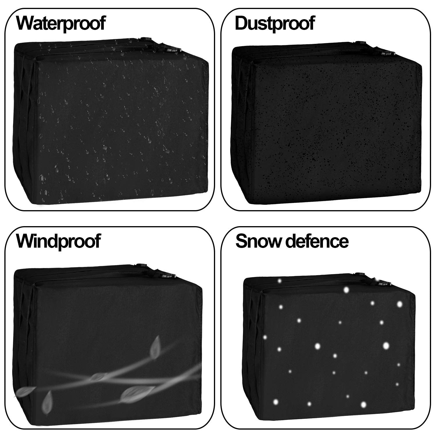 Mudder 2 Pieces Window Air Conditioner Cover Waterproof Adjustable Winter Window Ac Cover Indoor Outdoor Windproof With Elastic