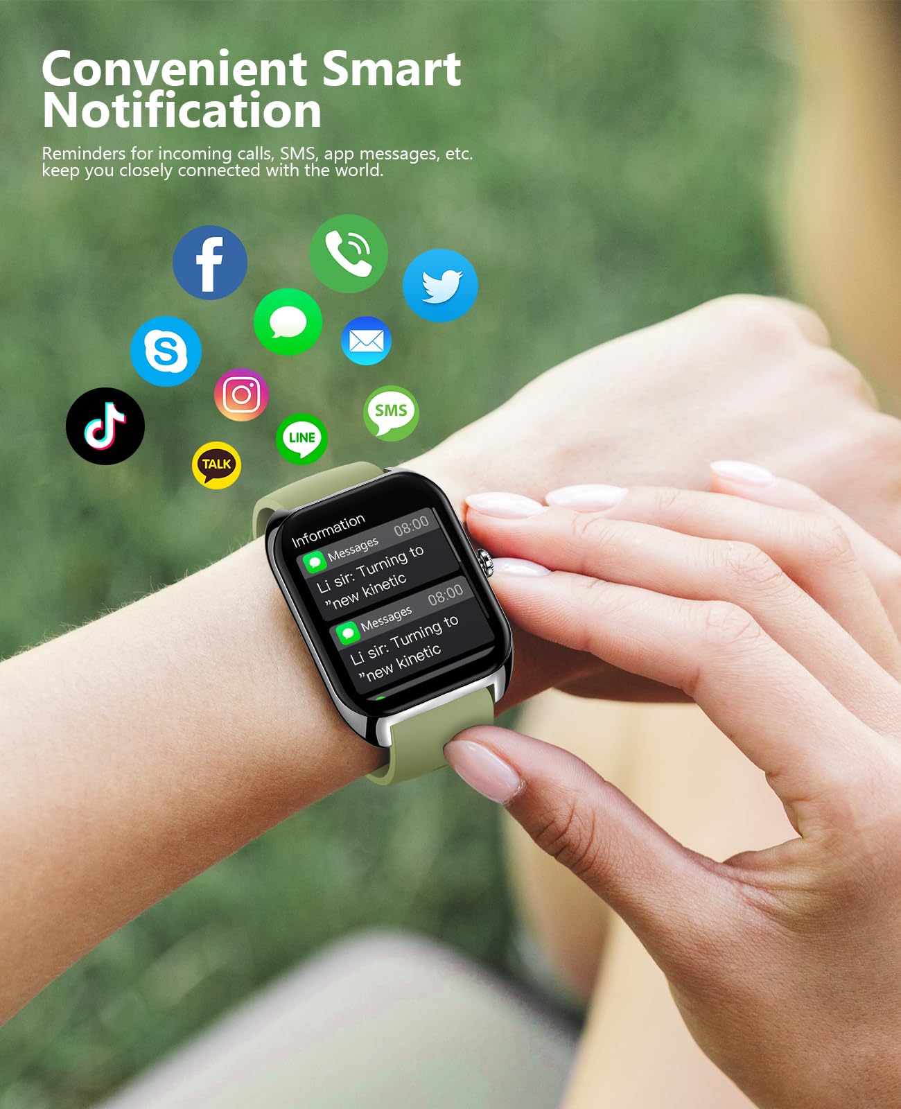 Smart Watch (Answer/Make Call) For Men Women, 2.02 '' Smartwatch With Heart Rate/Blood Pressure/Blood Oxygen/Sleep Monitor, Ipx8