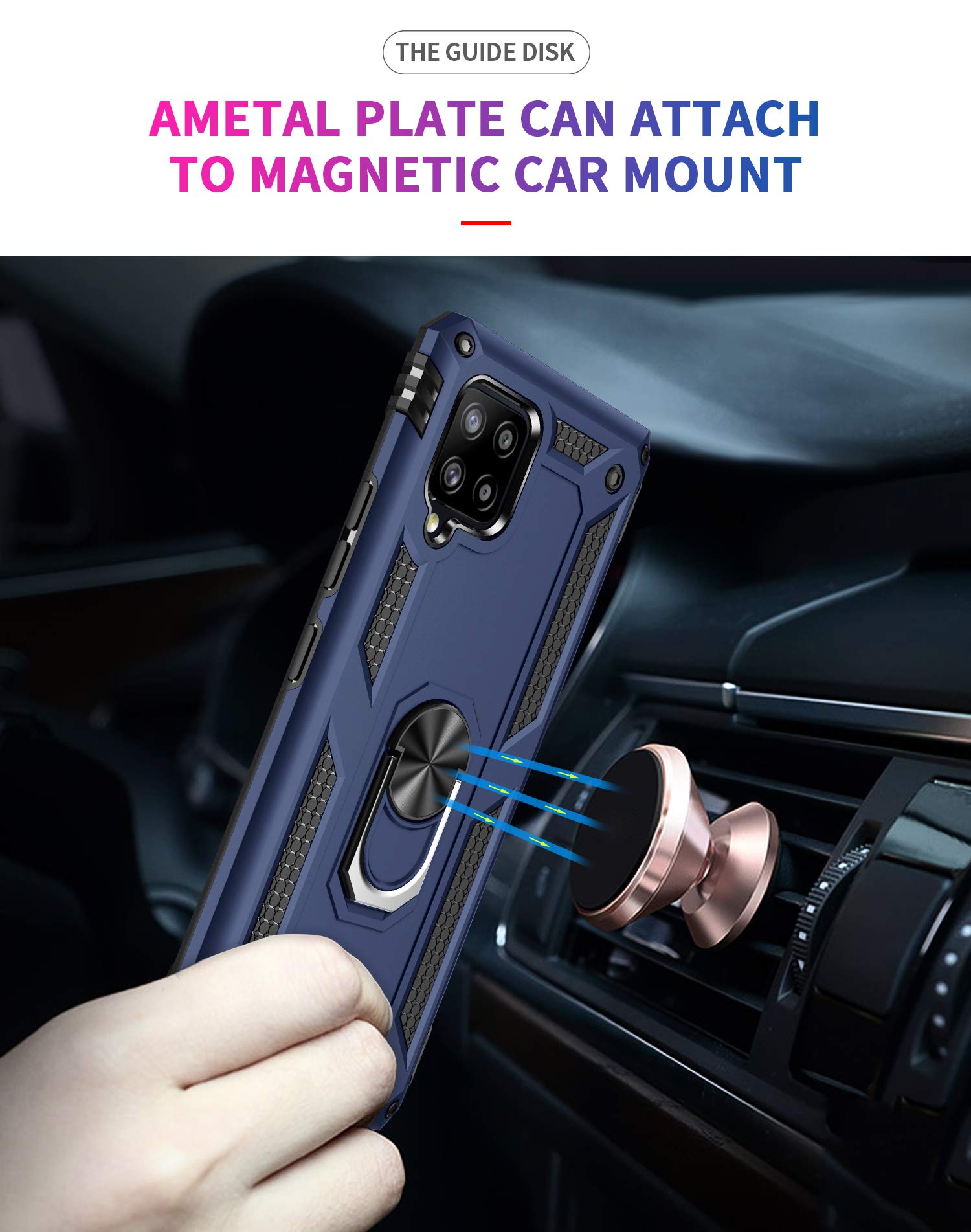SKTGSLAMY Galaxy A42 5G Phone Case Military Grade Magnetic Kickstand TPU Blue