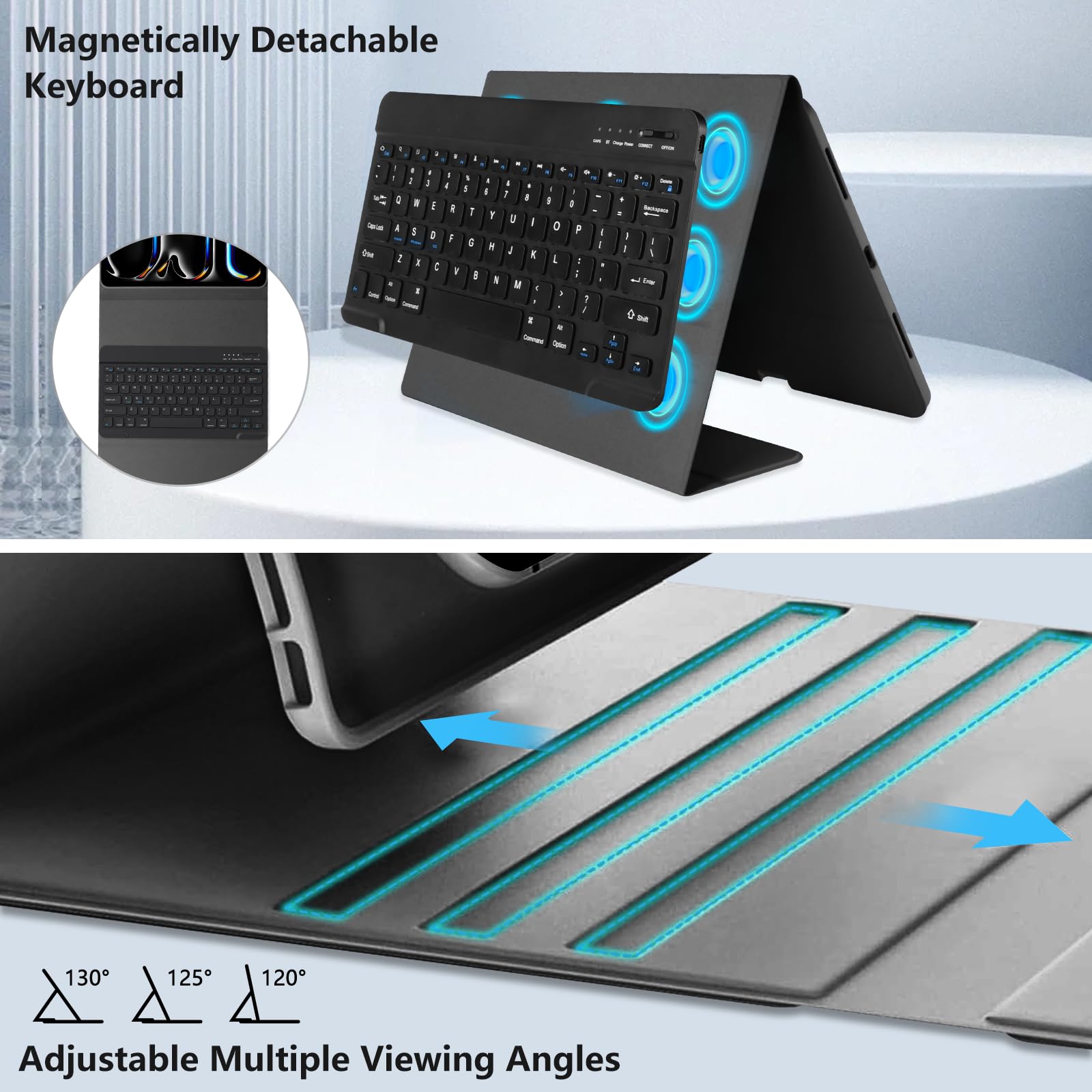 Amzcase For Ipad Pro 13 Inch Case 2024 With Keyboard,M4 Of Ipad 13 Pro Keyboard Case With Bluetooth Wireless Detachable Smart Sl