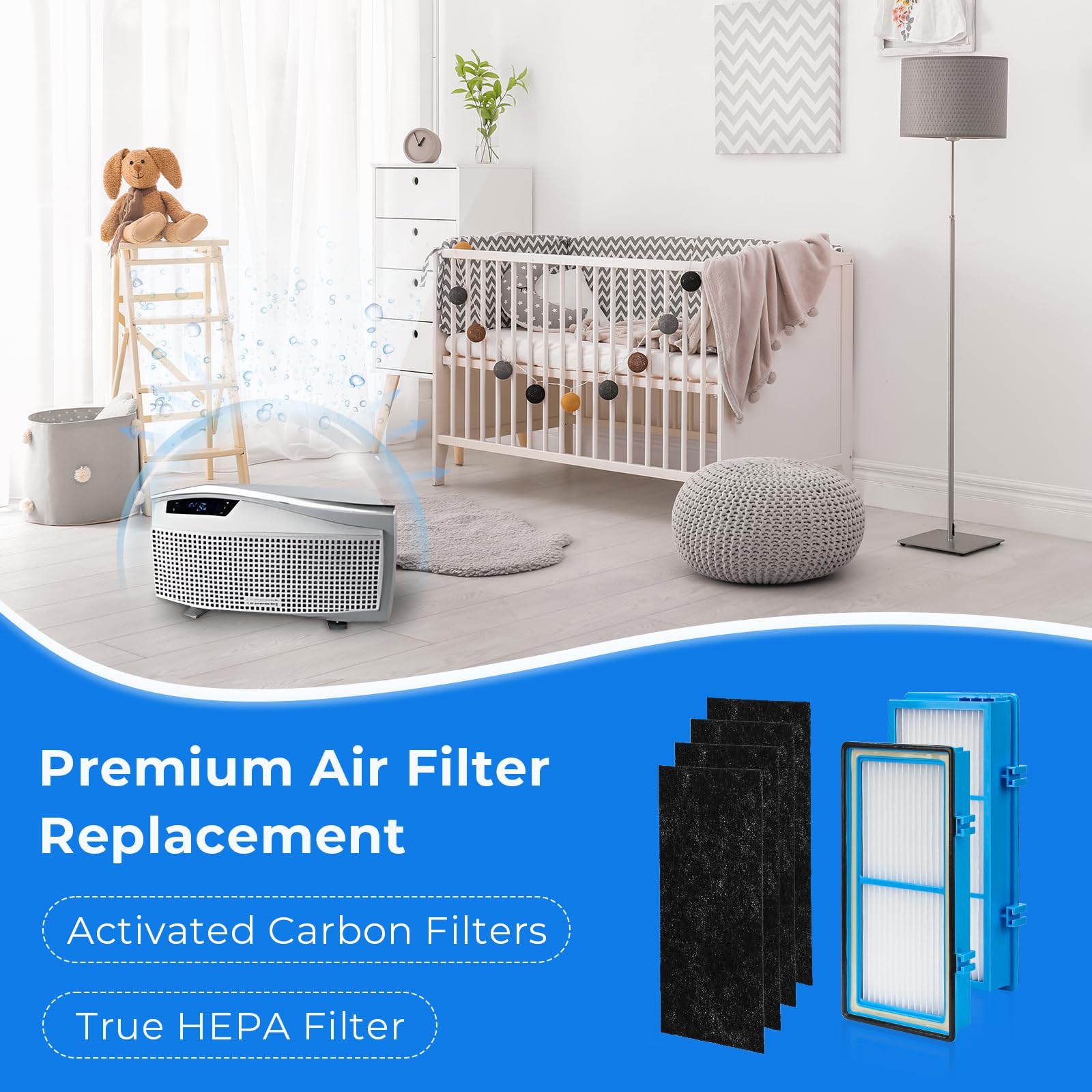 Ximoon Hapf30At Hepa Filter Replacement For Holmes Aer1 Ready Air Purifier Filters For Bionaire Air Cleaner Filter   2 Hepa Filter + 4 Carbon Filters