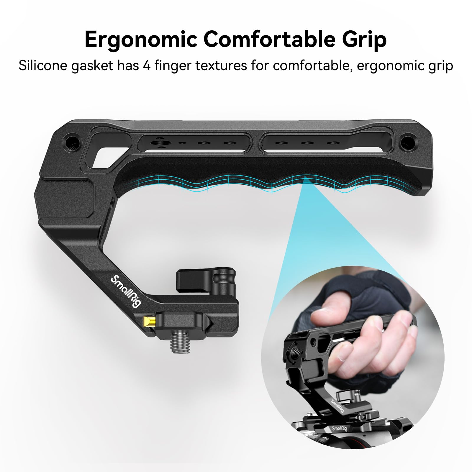 Smallrig Lightweight Nato Top Handle, Quick Release Nato Grip W/Nato Rail For Dslr Camera Cage, Universal Top Handle With 5 Cold