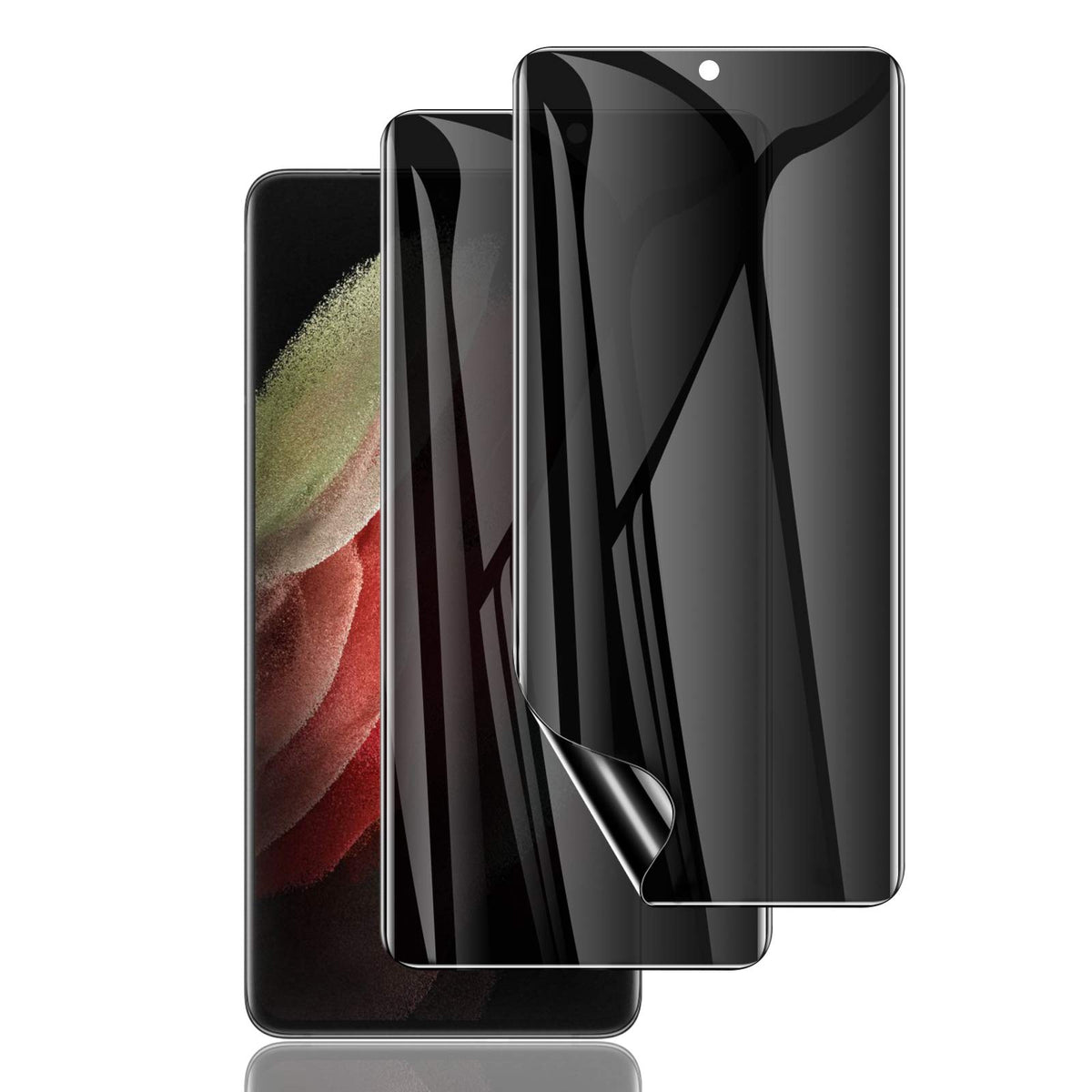 Lywhl 2 Pack For Galaxy S21 Ultra Privacy Screen Protector, Anti-Spy Full Adhesive Coverage Film For Samsung Galaxy S21 Ultra, [