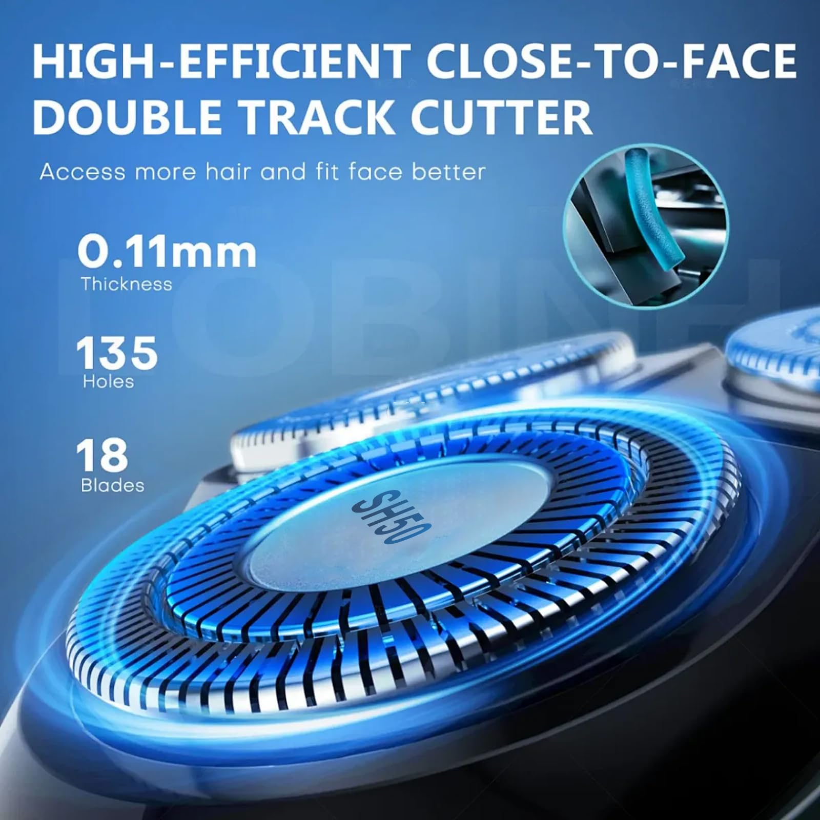 6 Pack Sh50 Replacement Heads Double Blades Compatible With Replacement Phillips Norelco 5000 Replacement Electric Shaving Head