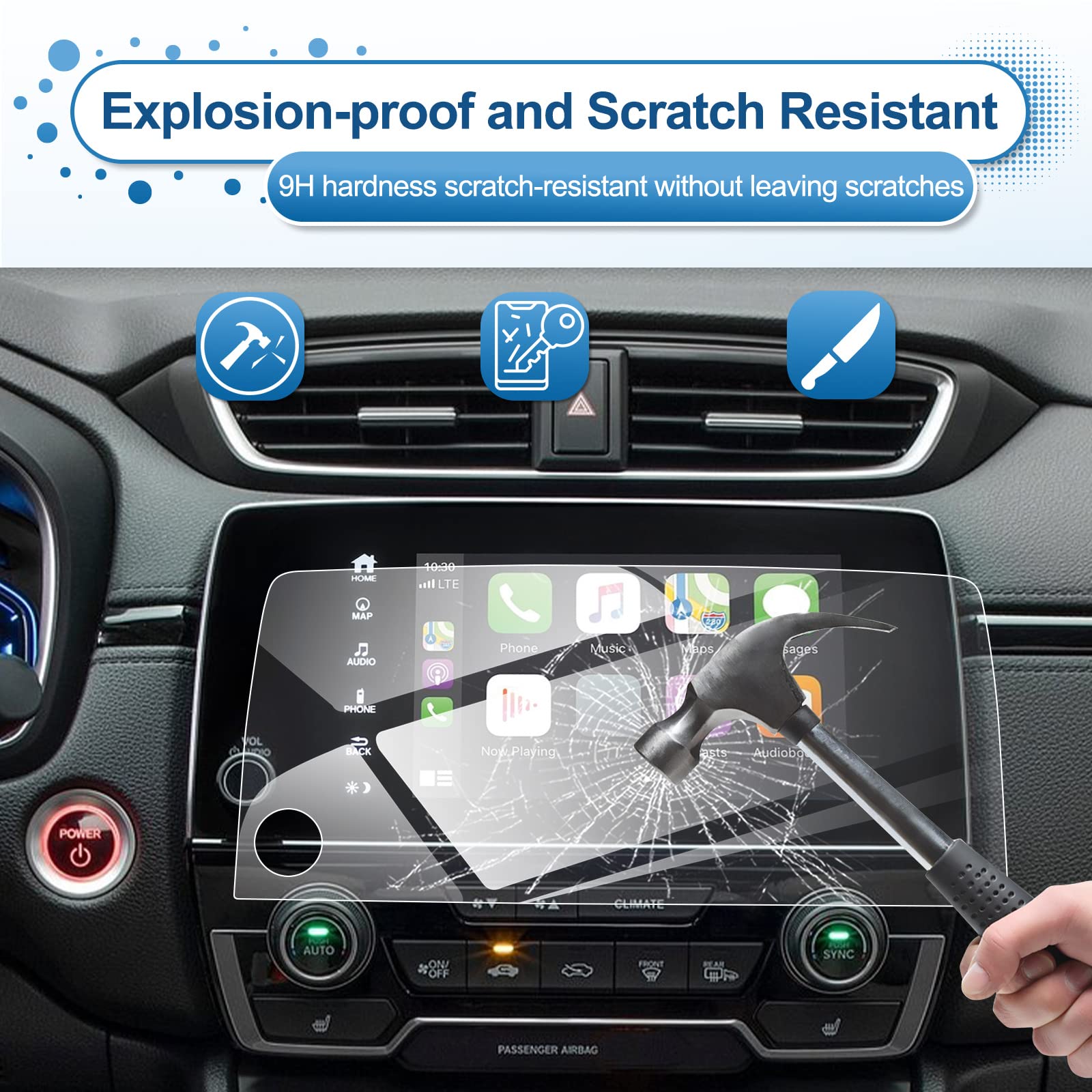 Coleya For Honda Crv Screen Protector 2018 2019 2020 2021 2022, For Honda Cr V (Ex/Ex L/Touring/Special Edition) 7 Inch Touch Sc