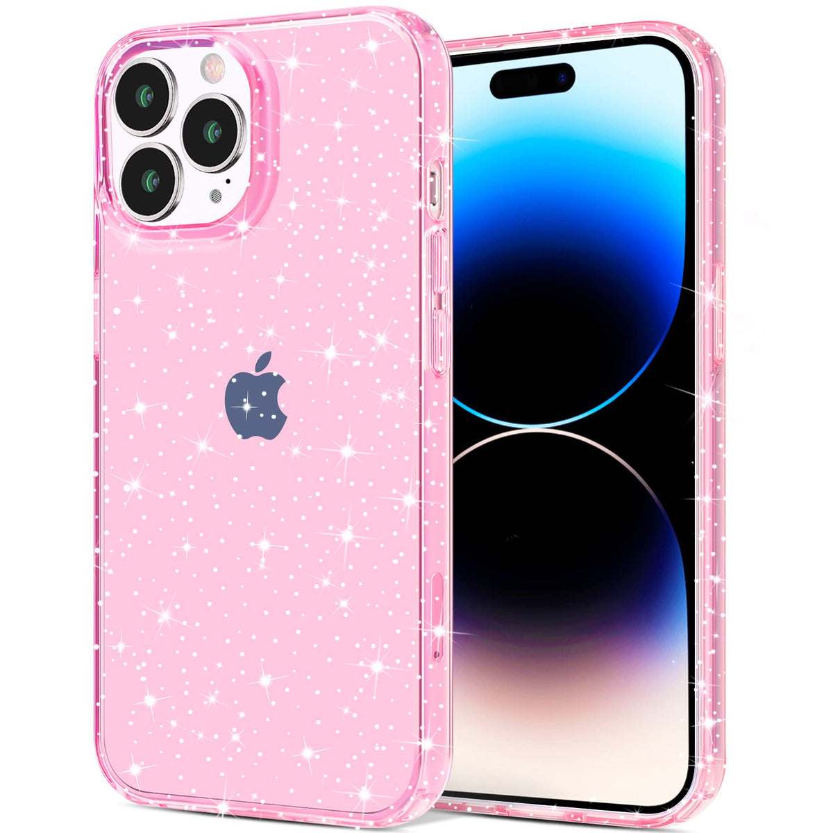 Jjgoo Compatible With Iphone 14 Pro Case, Bling Sparkle Soft Tpu Anti Scratch Shockproof Protective Phone Bumper, Women Girls Cu