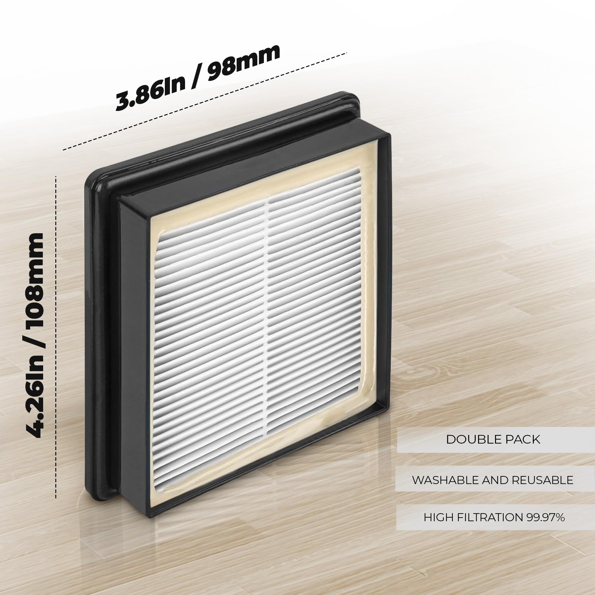 Fit On Proteam 107315 Hepa Replacement Filter Twin Pack, Hepa Media Vacuum Filter, Super Coach Pro 10, Super Coach Pro 6, Gofree