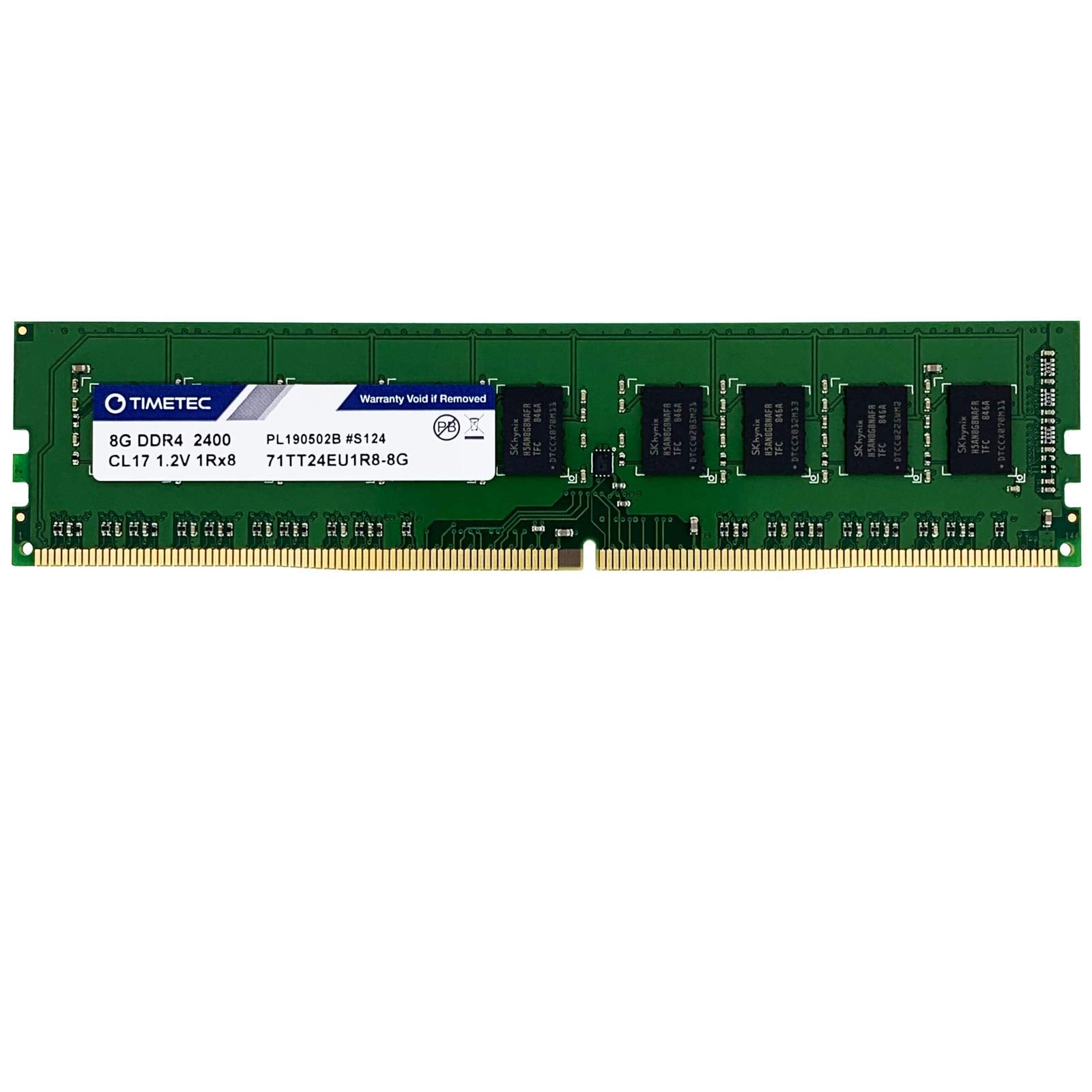 Timetec Hynix IC 8GB DDR4 2400MHz PC419200 Unbuffered ECC 1.2V CL17 1Rx8 Single Rank 288 Pin UDIMM Server Memory RAM Module Upg