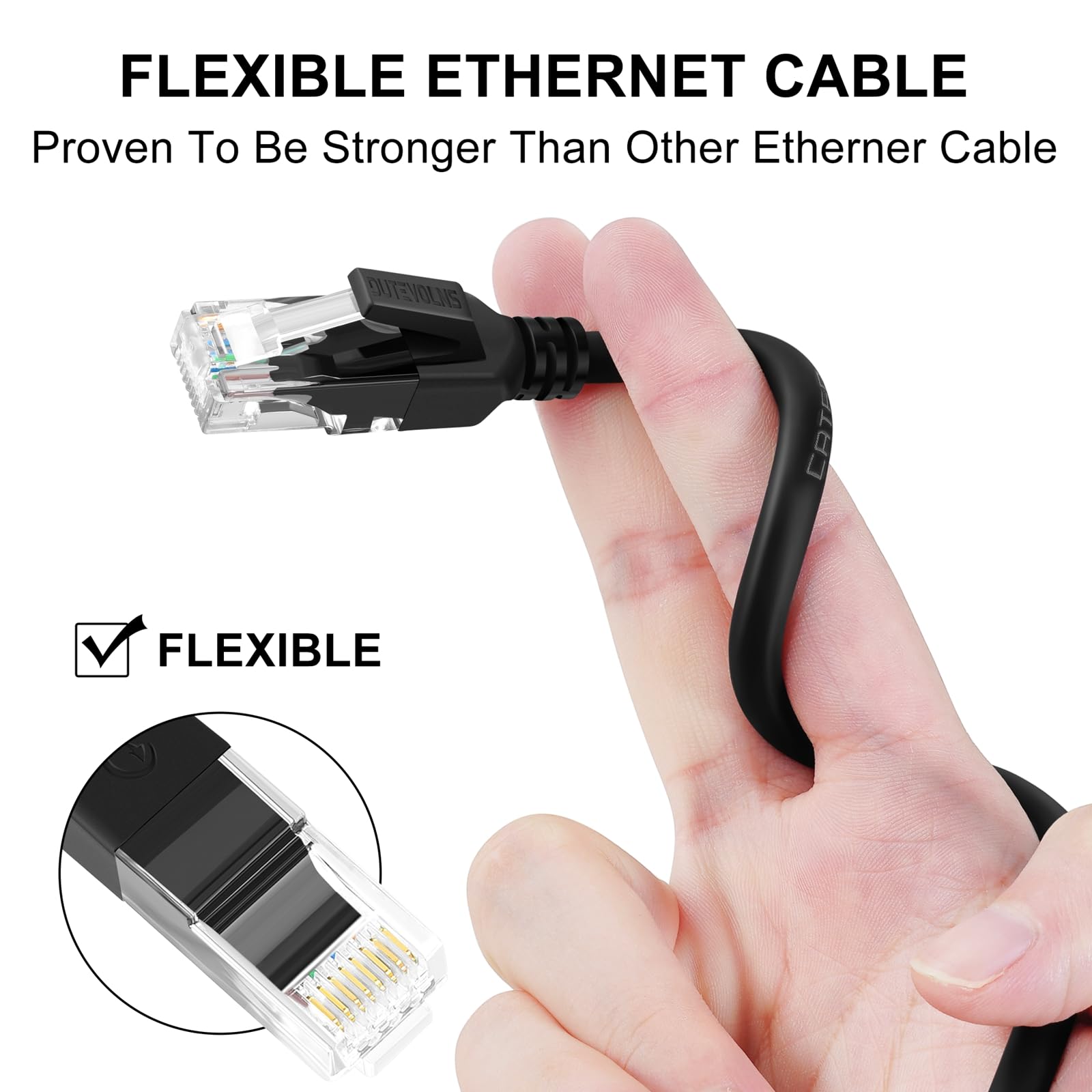 Dutevolns Ligiud Silicone Cat 6 Ethernet Cable 30 Feet, Ultra Flexible Cat 6A Rj45 Cable, Soft Gigabit Lan Cord For Mac, Pc, Rou