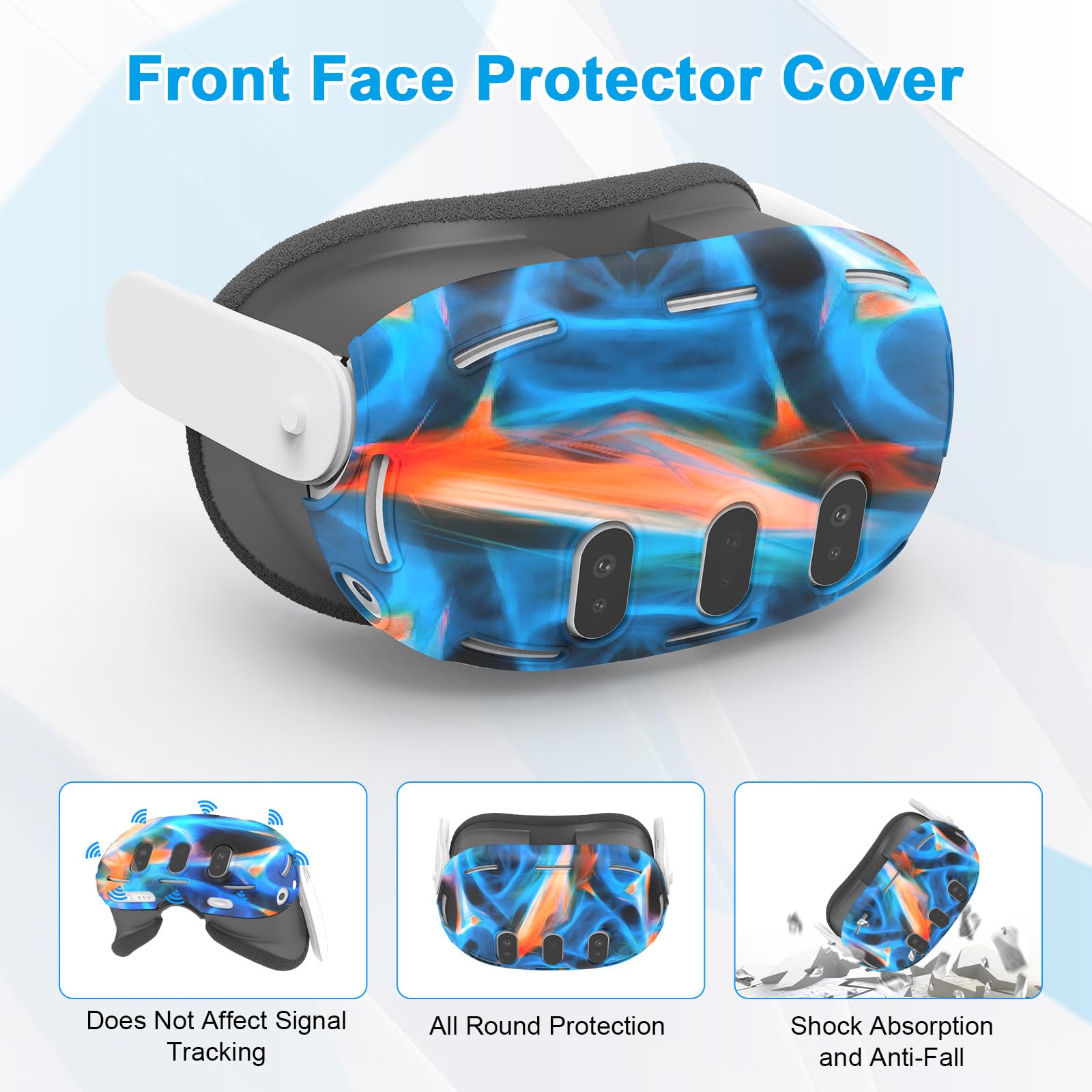 Relohas Deluxe 5 In 1 Silicone Accessories For Meta Quest 3, Vr Protective Case Set, Controller Grip Cover, Vr Shell Cover, Face