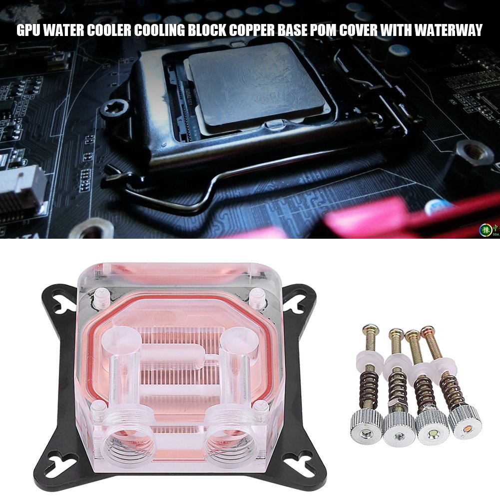 Computer Gpu Water Cooling Block 50 X 50 X 3Mm Pc Water Cooler Head With Pom Cover For Water Cool System Computer