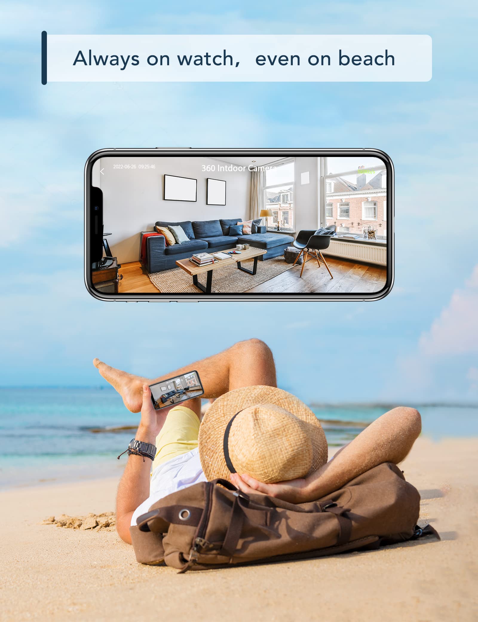 Gncc Indoor Camera, Cameras For Home Security With Night Vision, Motion/Sound Detection, Pet Camera With Phone App, 2 Way Audio,