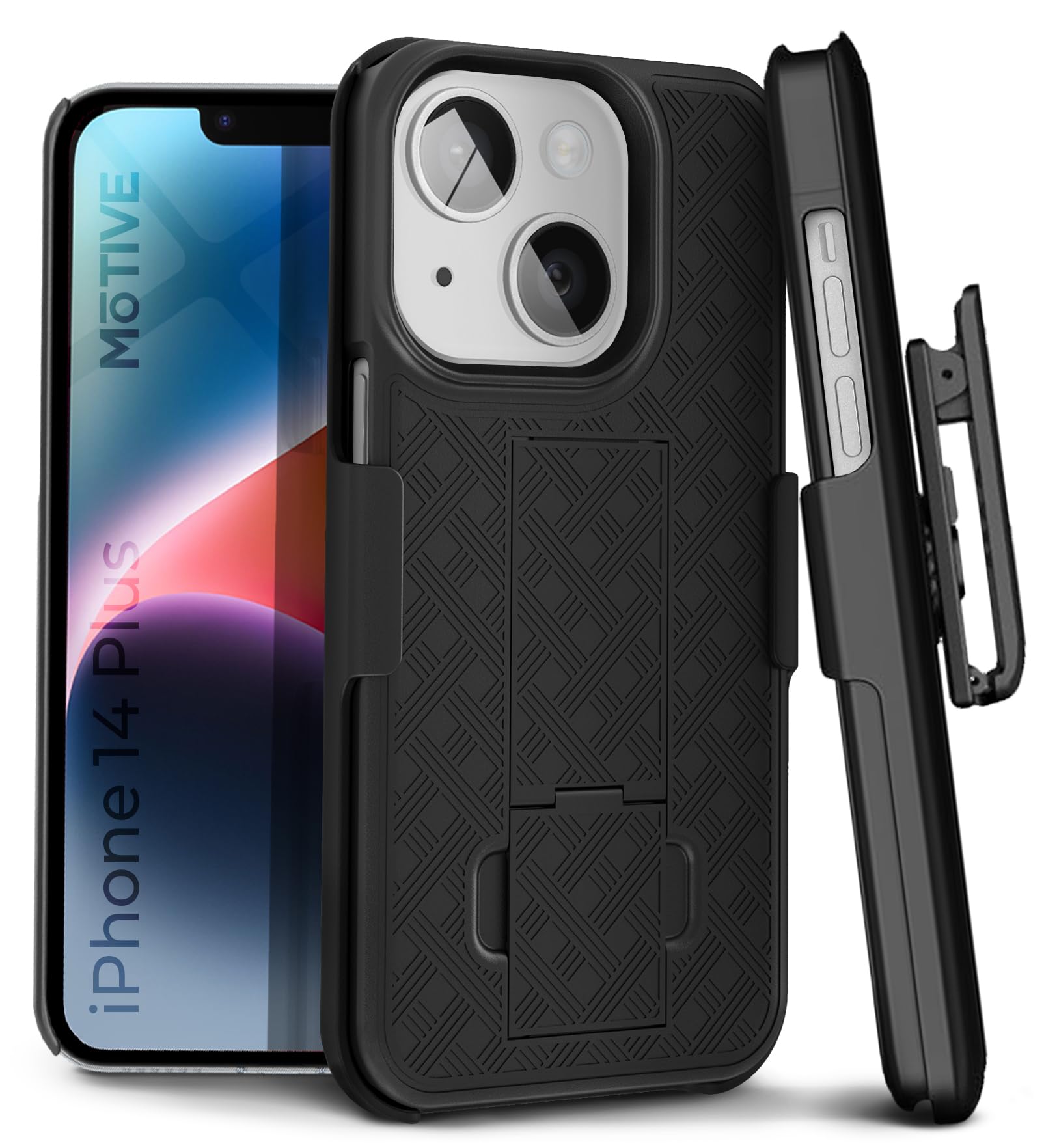 Motive For Iphone 14 Plus Holster Case, Belt Clip Case For Apple Iphone, Shell Holster Combo 14 Plus, Slim Rugged Drop Shockproo