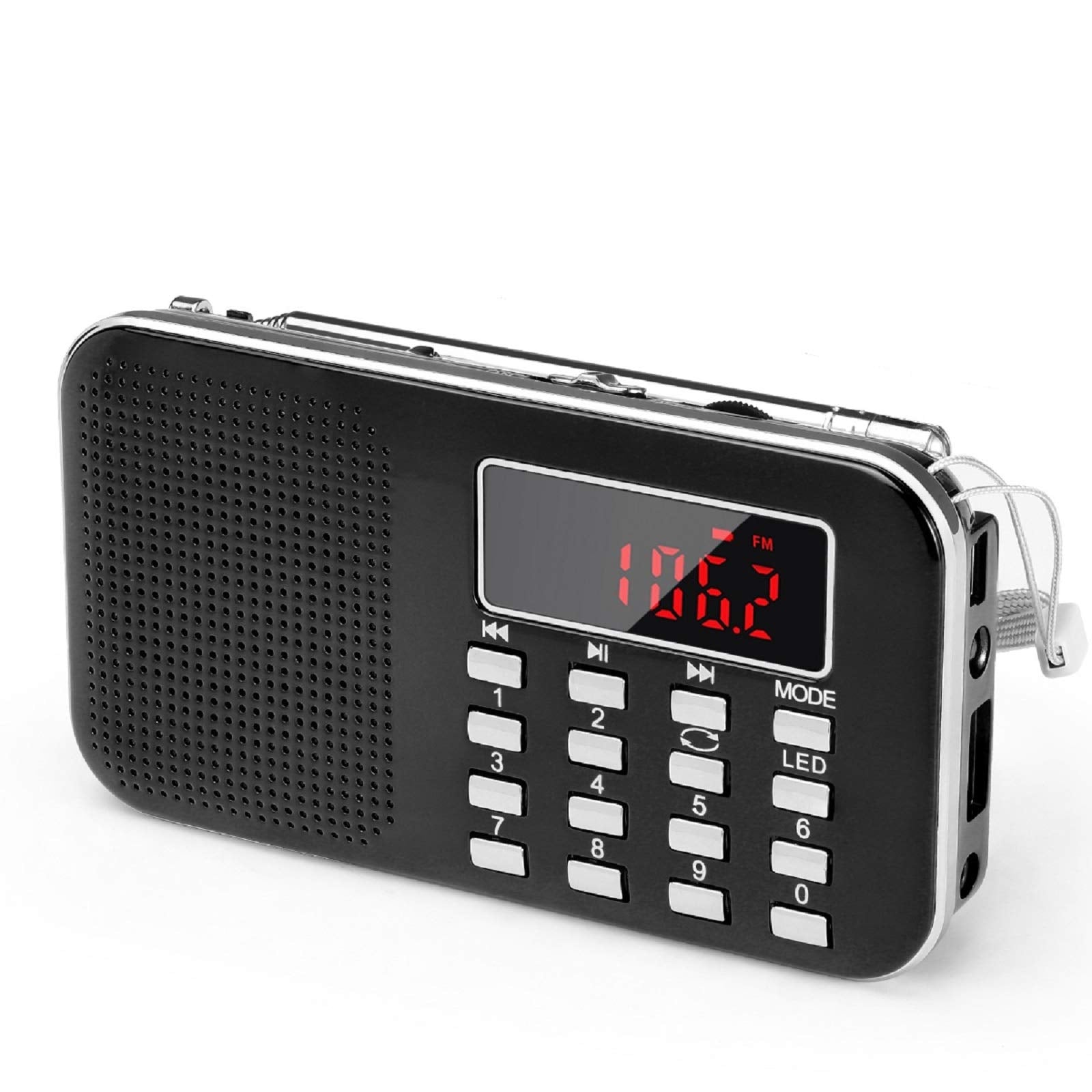 Mini Portable Radio Am Fm Pocket Radio With Mp3, Led Flashlight, Digital Radio Speaker Support Micro Sd/Tf Card/Usb, Auto Scan S