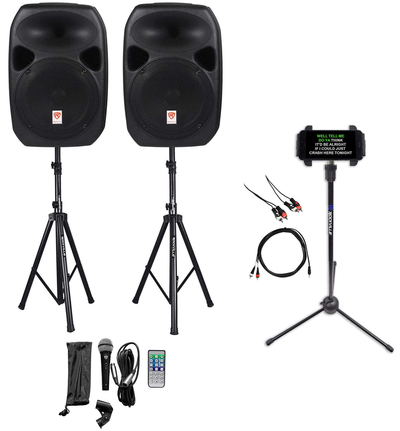 Rockvilie Dual 12'' Compatible With Android/Lphone/Lpad/Laptop Pro Youtube Karaoke Machine/System