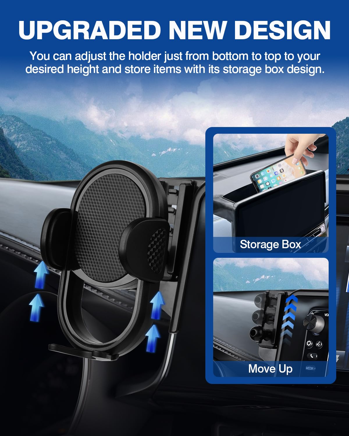 Autorder Car Phone Holder For 2020-2024 Volkswagen Id.4 Vw Id4 Accessories Phone Mount With Dash Organizer 12-Inch Screen Cell P