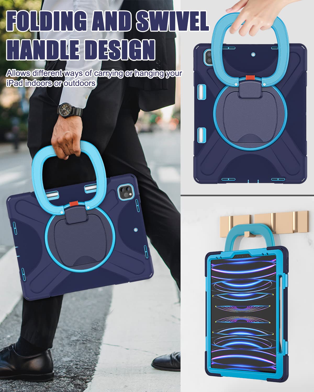 Braecn For Ipad Air 13 Inch Case M2 (2024), Ipad Pro 12.9 (2022/2021, 6Th/5Th/4Th/3Rd Gen), Heavy Duty Shockproof Cover With Pen