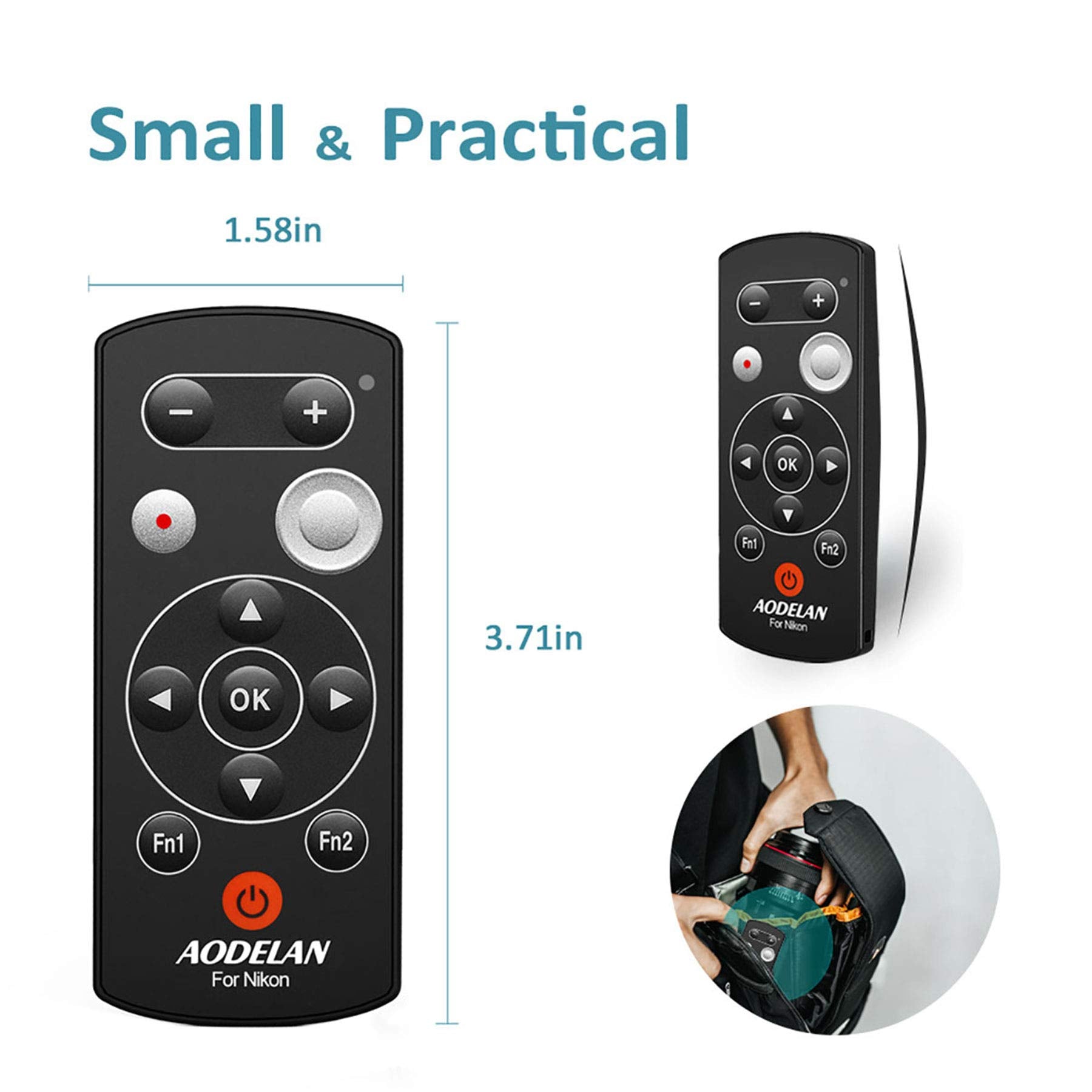 Aodelan Wireless Remote Control For Nikon Coolpix P1000 Z50 B600 A1000 P950 Z50 Z6 Ii Z7 Ii Z Fc Zfc Accessories, Replace Ml L7