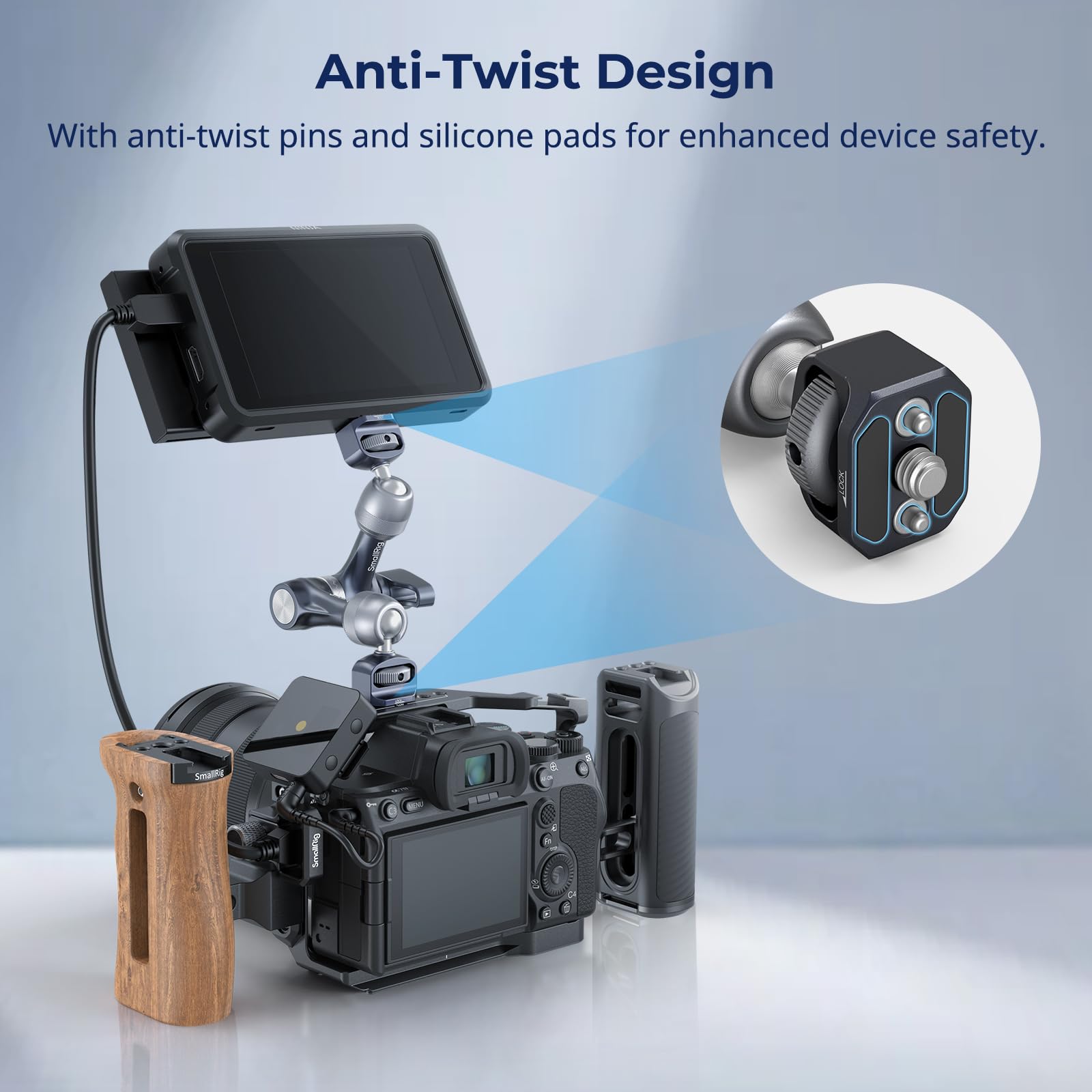 Smallrig 7 Rosette Magic Arm, Camera Monitor Mount, Articulating Arm With 1/4-20 And 3/8-16 Locating Screw For Arri, Max Load Ca