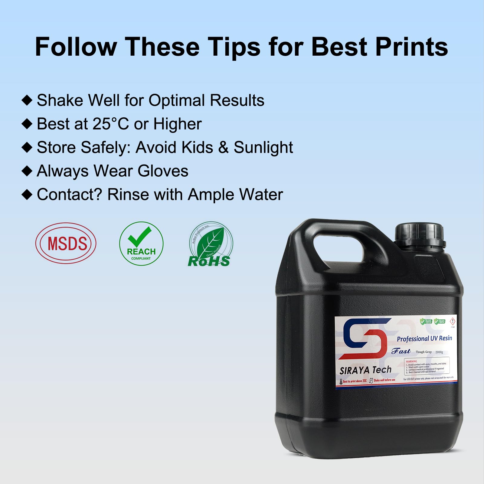 Siraya Tech Fast Abs Like Tough Grey 3D Printer Resin, Enhanced Durability For 3D Printing, High Impact Resistance, Smooth Finis