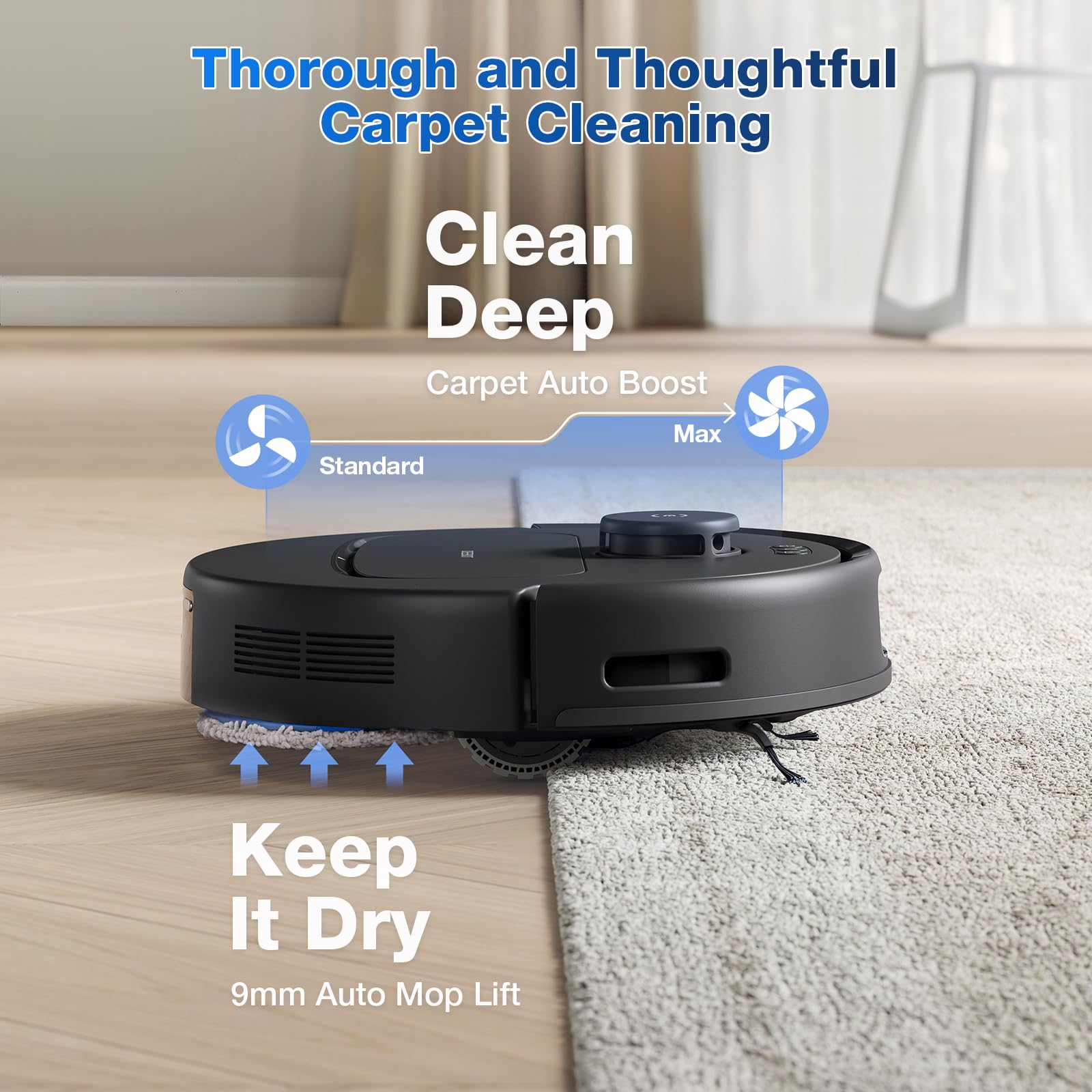 Ecovacs Deebot N30 Omni Robot Vacuum And Mop, 10000Pa Suction, Truedge Adaptive Edge Mopping, Zerotangle 2.0 Technology, Hot Air