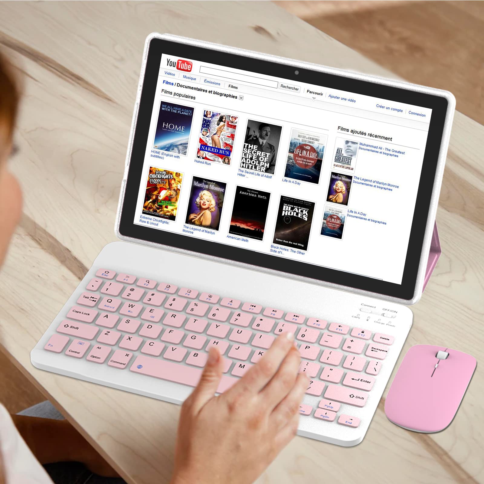 Tablet 10 Inch Android 13 Tablets 2 In 1 Tablet With Keyboard 64Gb+8Gb Ram 10.1'' Tablets 8Mp Camera 6000Mah Battery, Include Ke