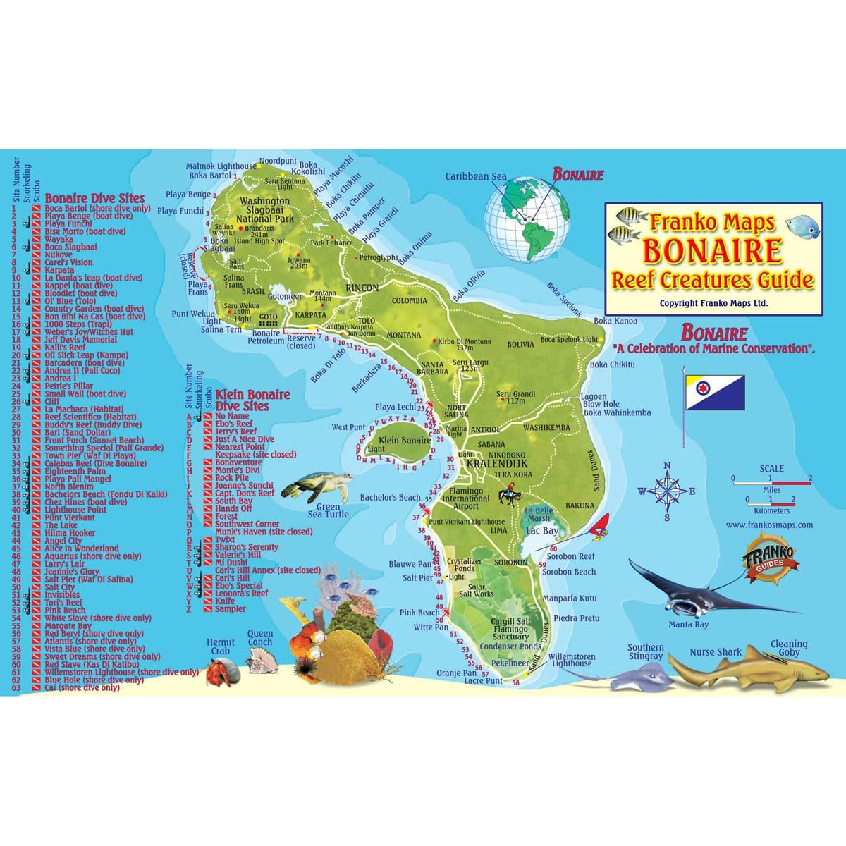 Franko Maps Bonaire Reef Creatures Fish Id For Scuba Divers And Snorkelers