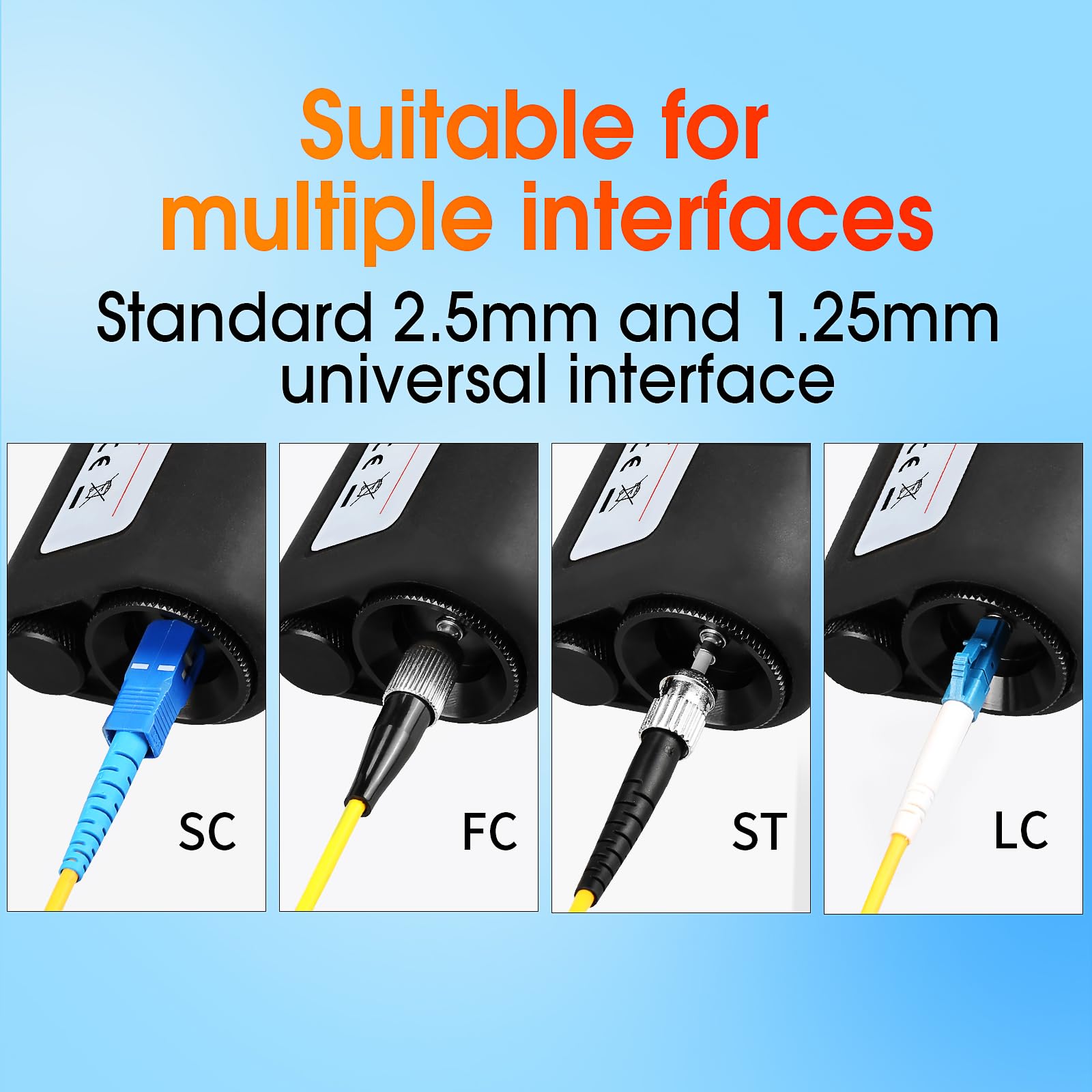 400X Fiber Optic Inspection Microscope Cable Sc Fc St Lc Interface End Face Inspection Microscope With 1.25Mm 2.5Mm Adapter And