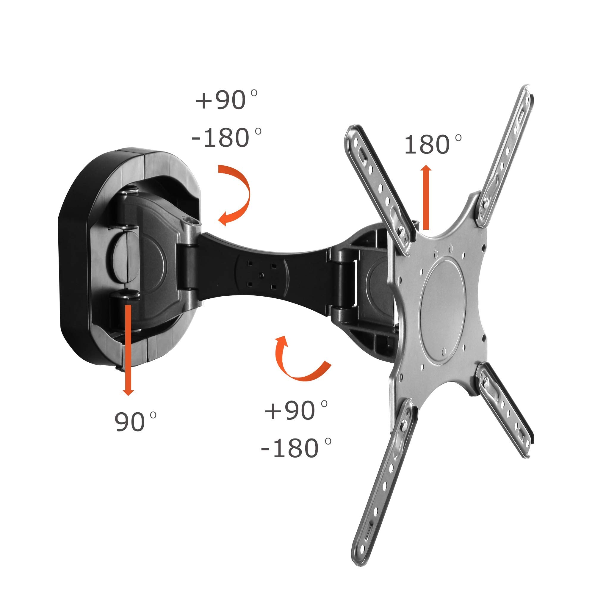 Link2Home Premium Full Motion Tv Wall Mount For Up To 55 Inch Tvs, Mounting Brackets For Led, Lcd, Oled Flat&Curved Tvs. Up To 5