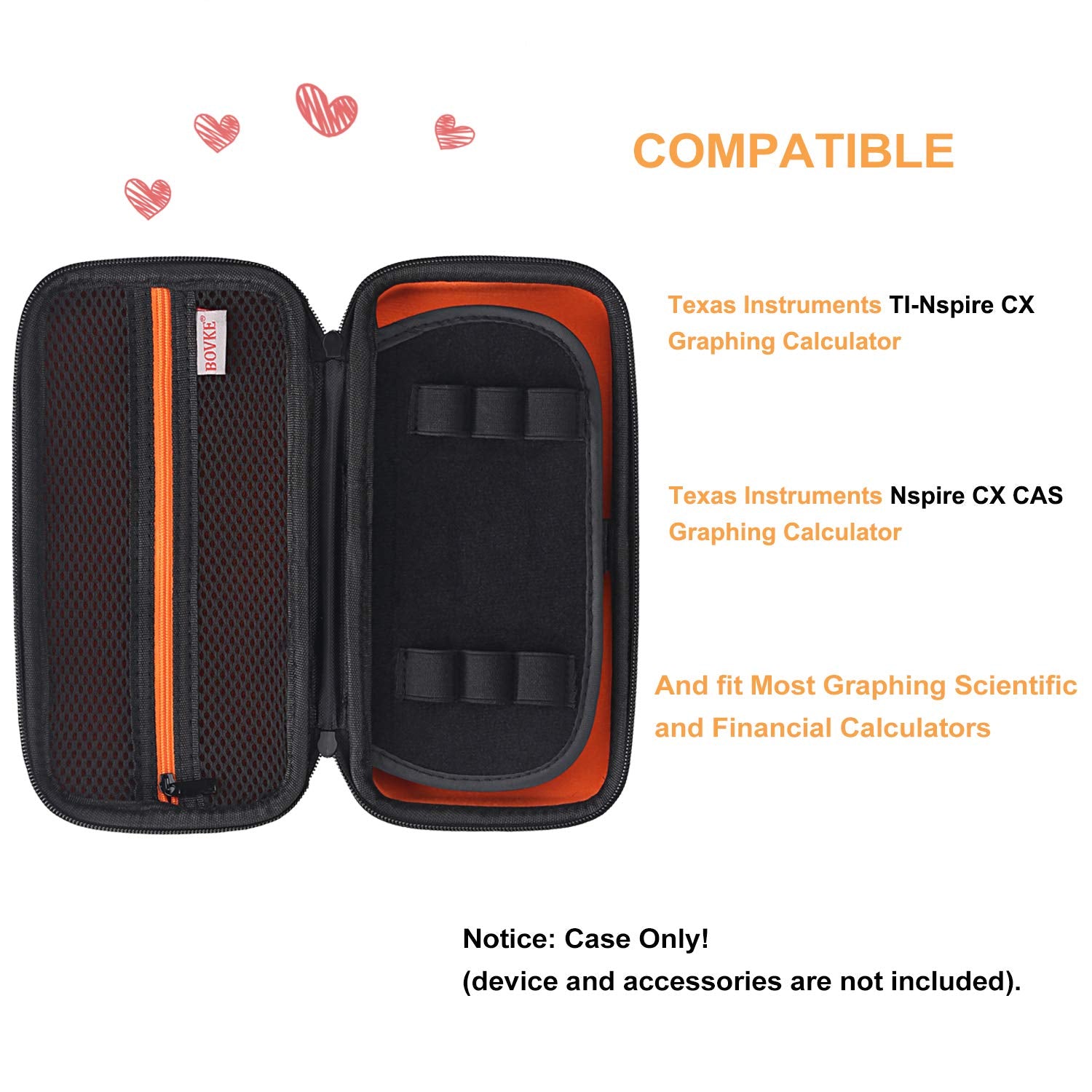Bovke Graphing Calculator Carrying Case Replacement For Texas Instruments Ti-Nspire Cx Cas/Cx Ii Cas Color Graphing Calculator A