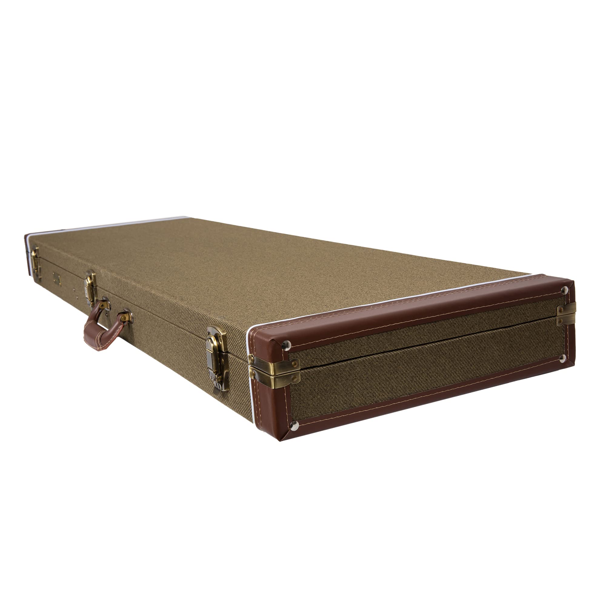 Crossrock Vintage Wood Case Fits Precision Bass Style Guitars Green(Crw700Bgn)