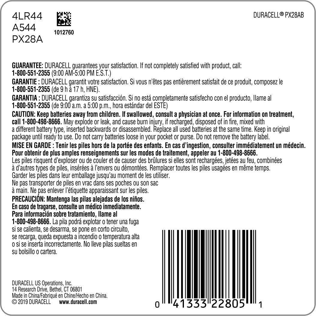 Duracell   28A Alkaline Batteries   Long Lasting, 6 Volt Specialty Battery For Household And Business   1 Count