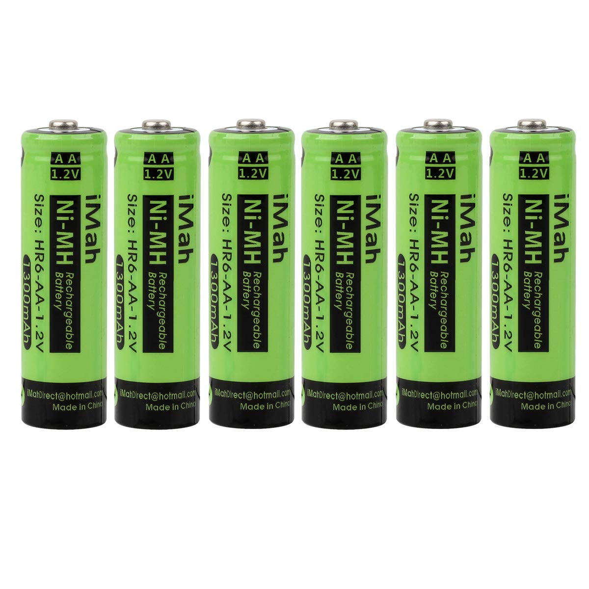 iMah AA Rechargeable Batteries for Solar Lights 1.2V 1300mAh Ni-MH, Also Work with Garden Lamps, Remotes, Mice and Other Househo